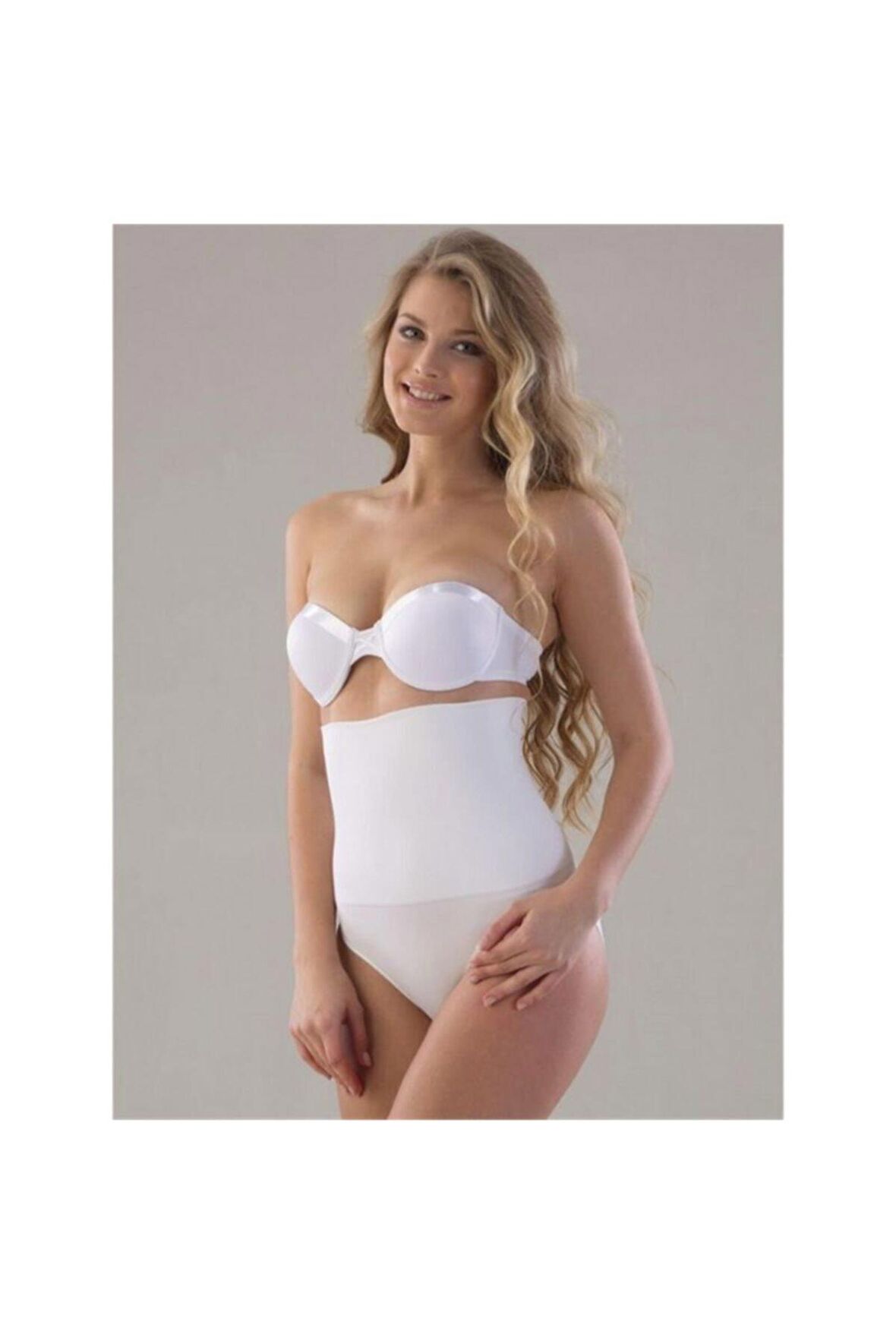 Kadın Beyaz Dikişsiz Çift Kat Slip Korse 2009