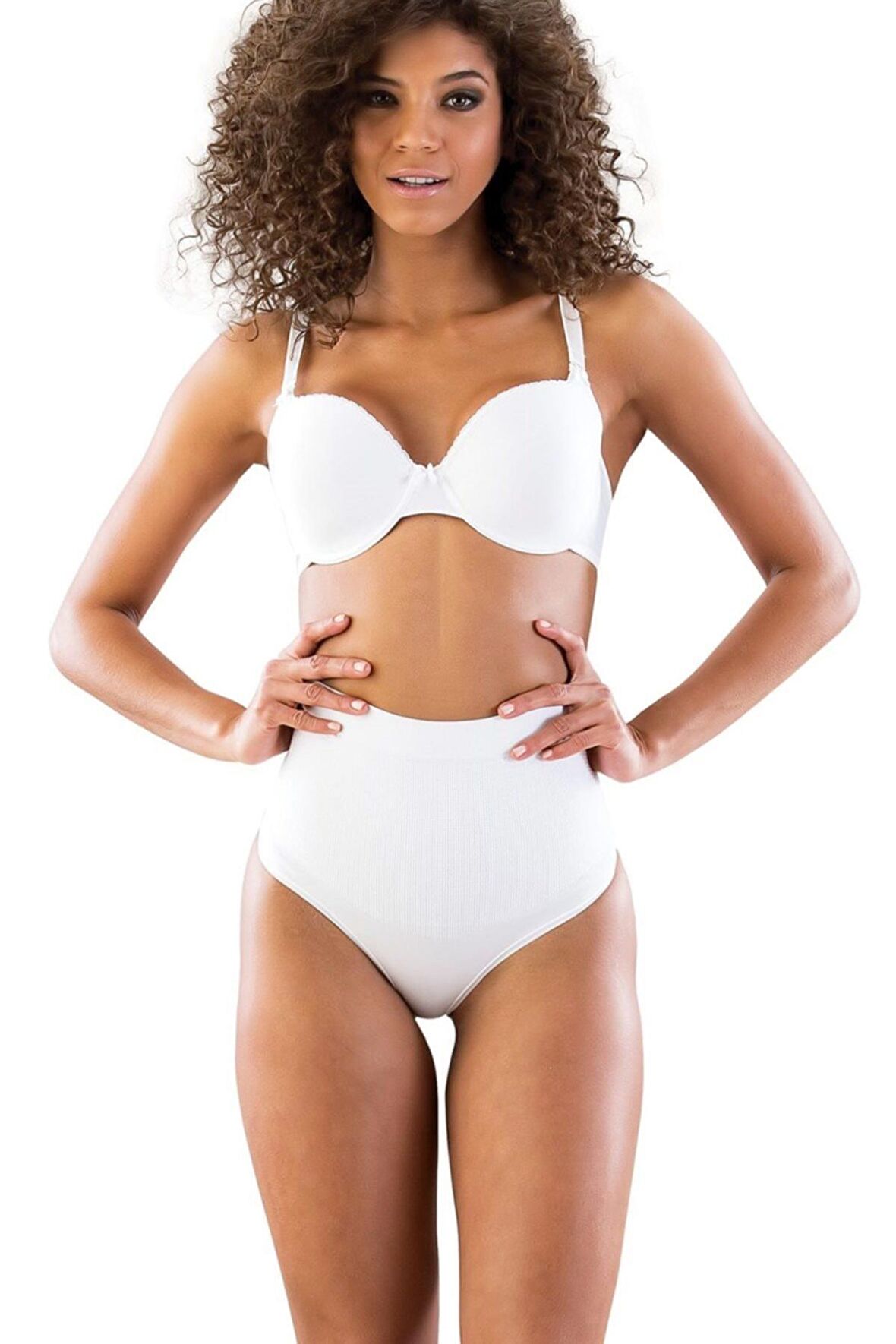 2054 Masaj Özellikli String Korse Beyaz