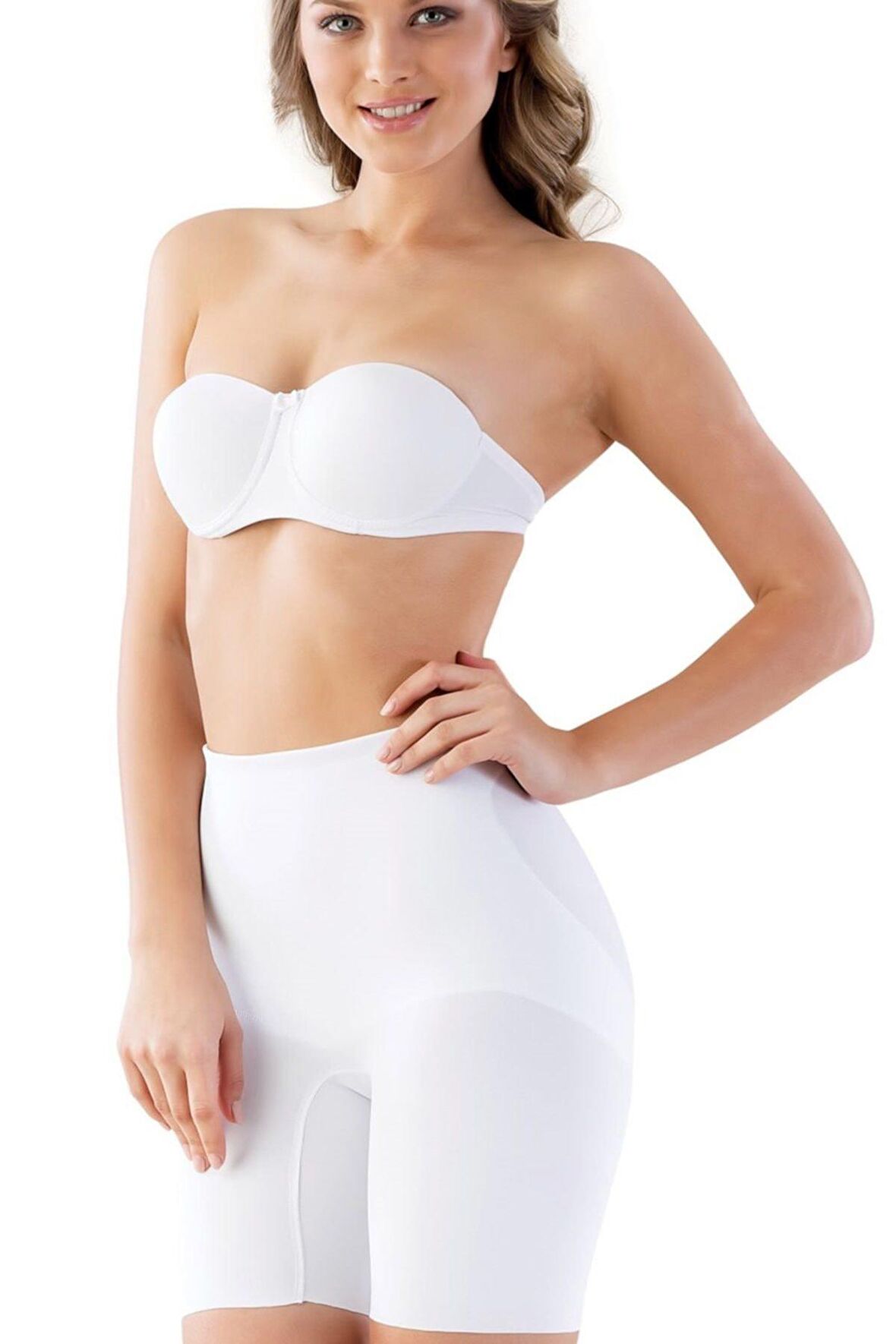 2816 Iz Yapmaz Toparlayıcı Boxer Korse Beyaz