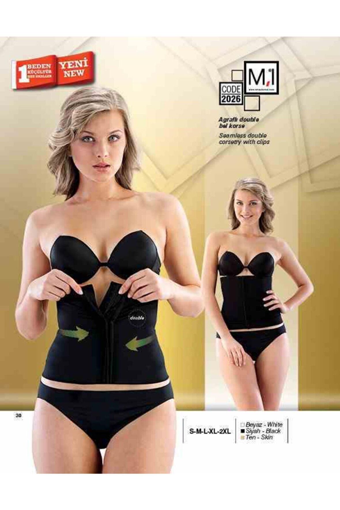 2026 Kadın Agraflı Double Bel Korse