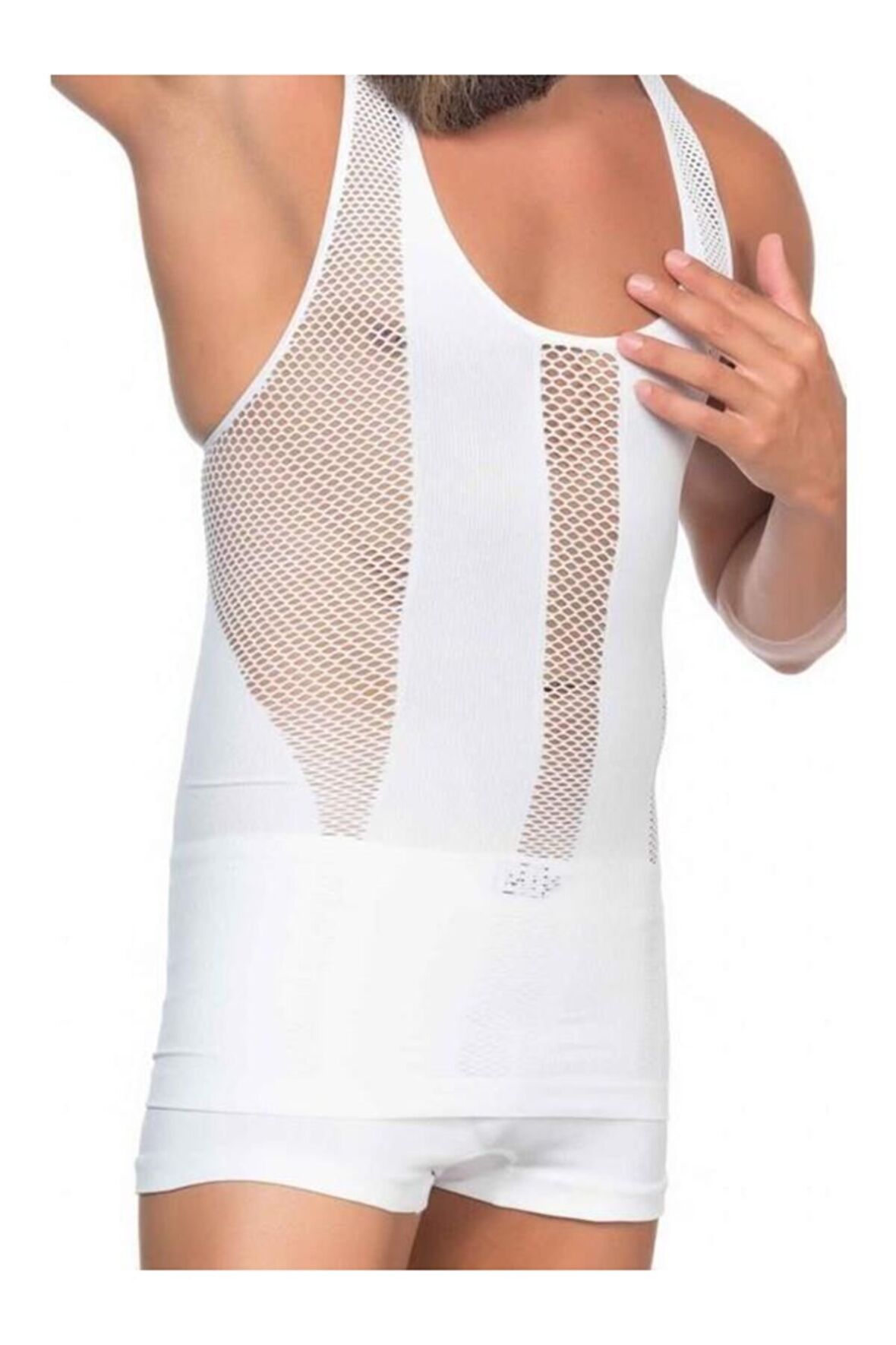 Erkek Beyaz Delikli Atlet Korse 1009