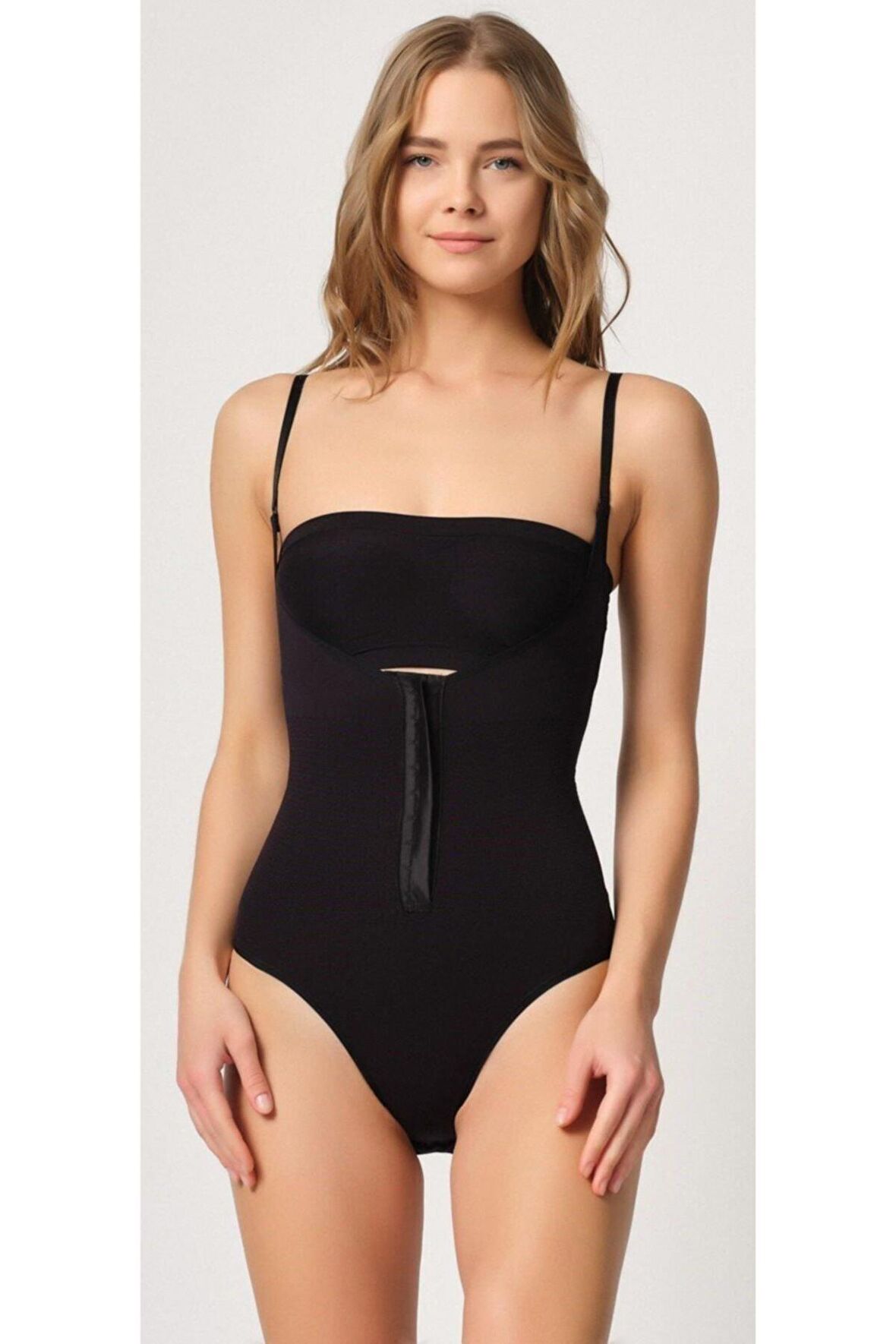 Kadın Siyah Agraflı Göğsü Açık Boy Korse 2043