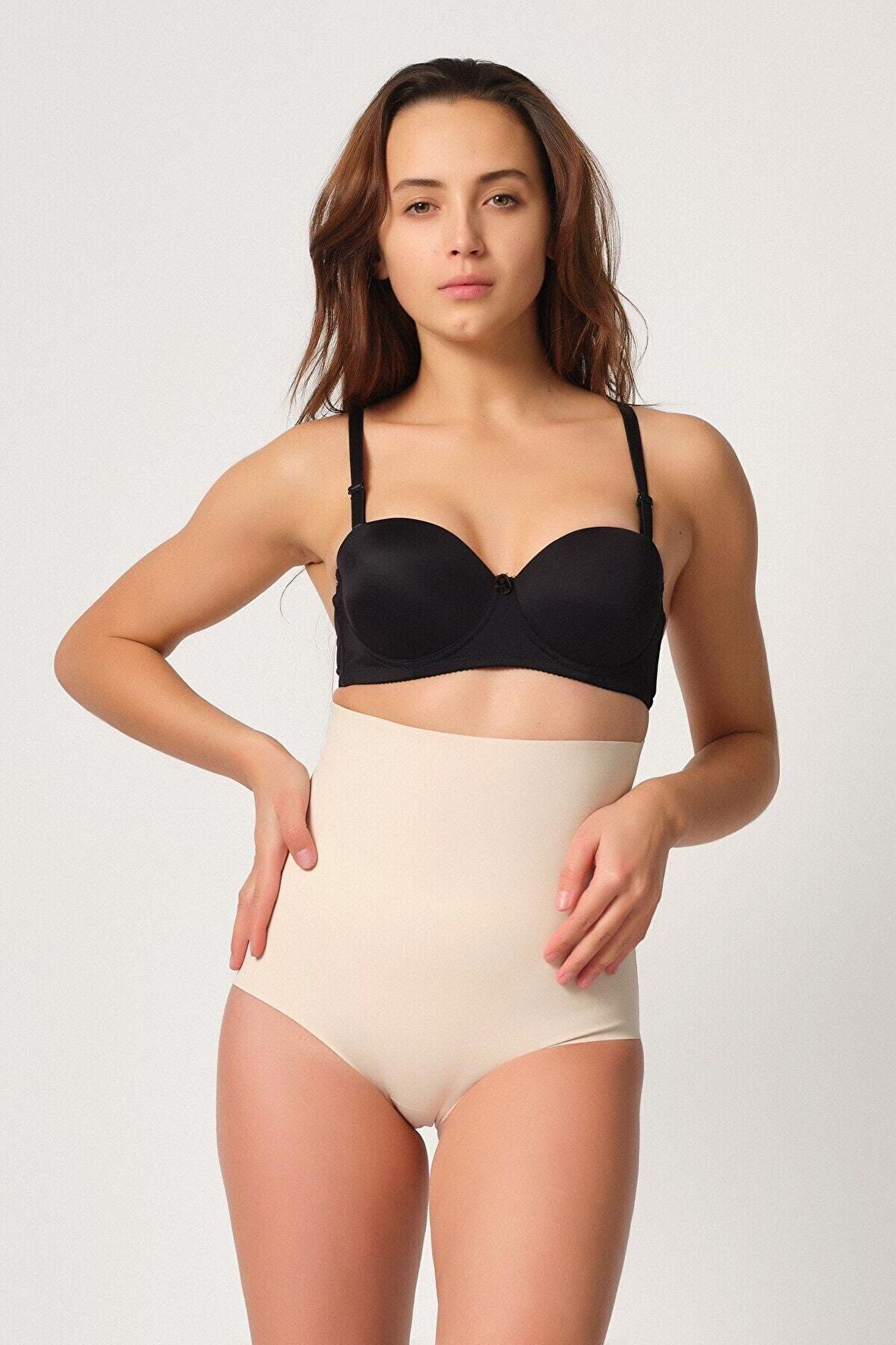 Kadın Ten Lazer Kesim Slip Korse