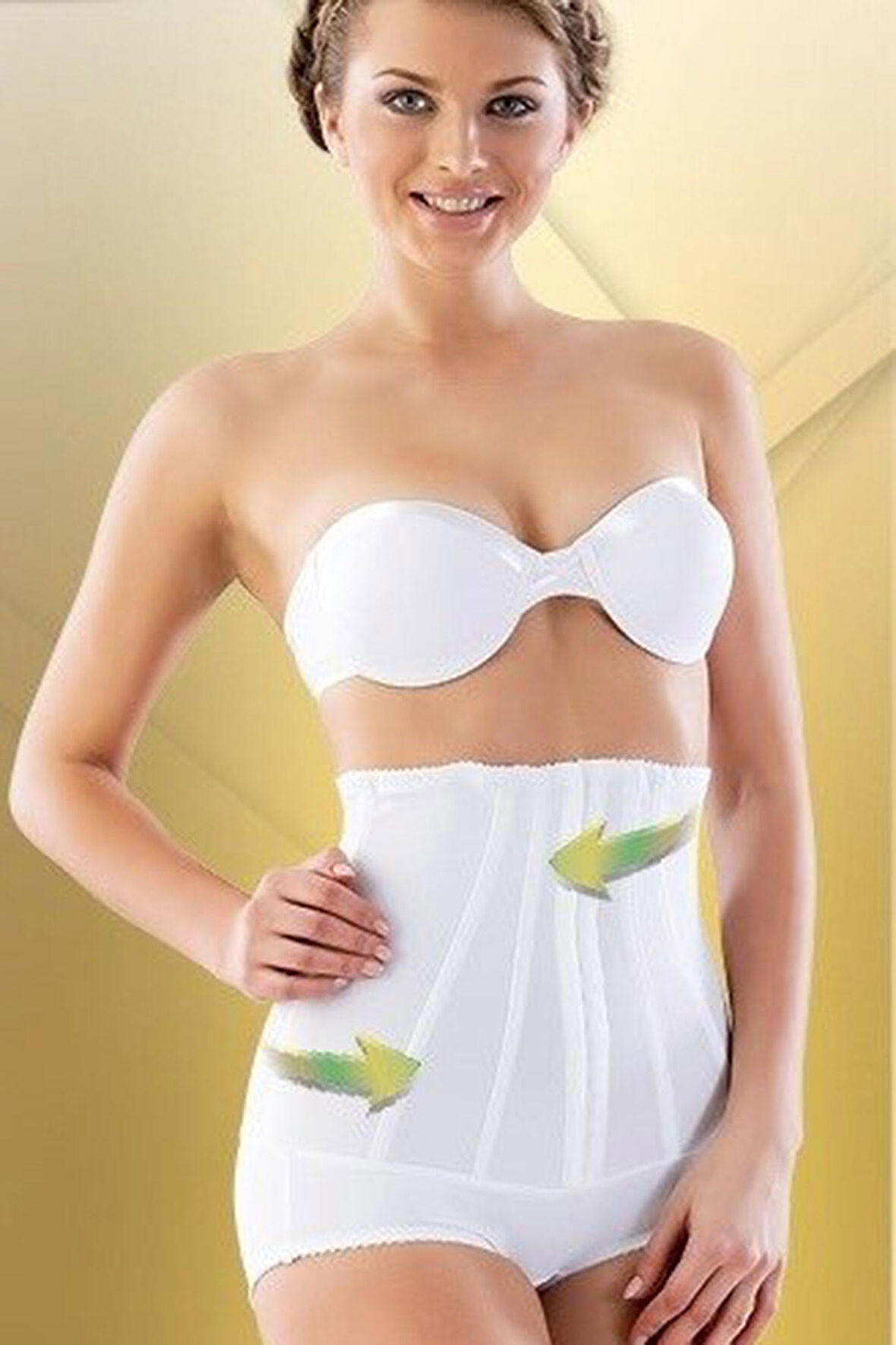 Kadın Siyah Balenli Mideli Slip Lazer Korse