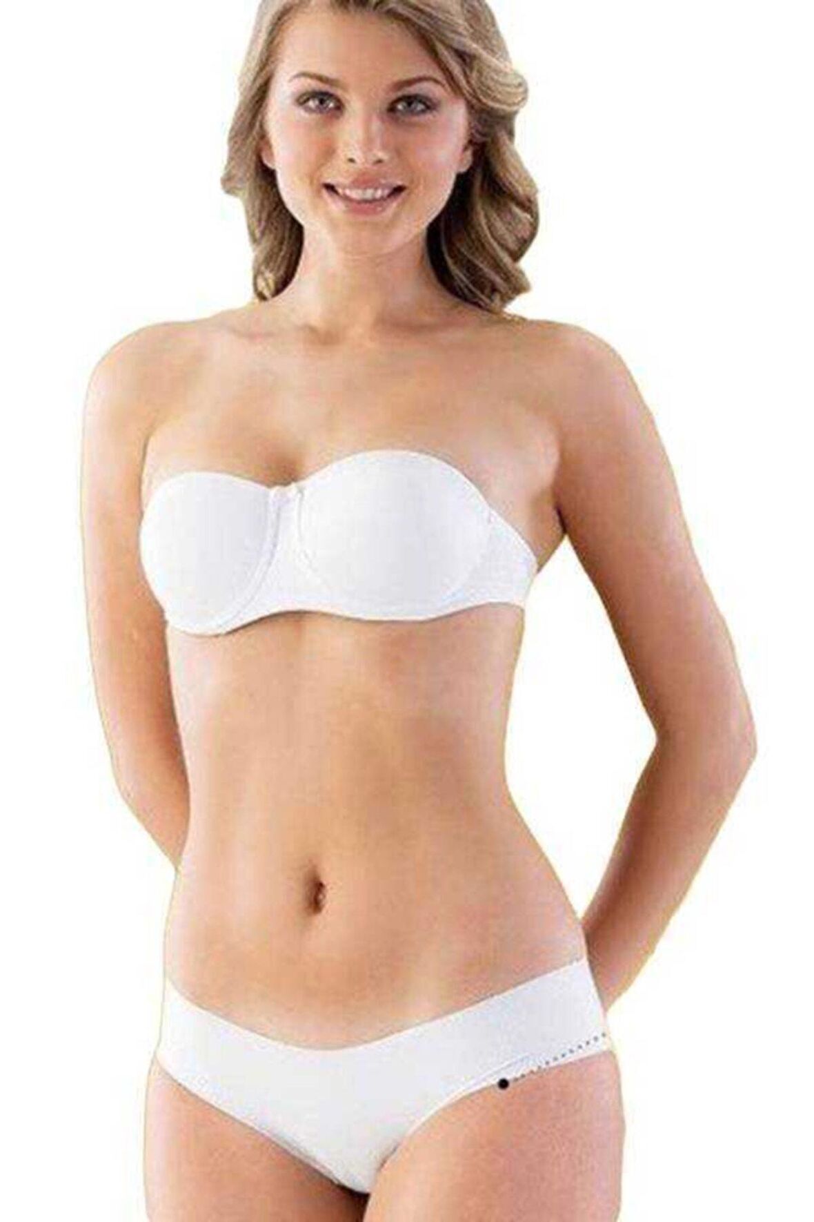 Kadın Beyaz Lazer Kesim Slip Korse 2818