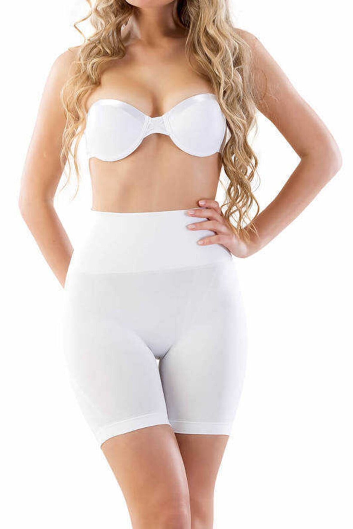 Kadın Beyaz Dikişsiz Toparlayıcı Boxer Korse 2017