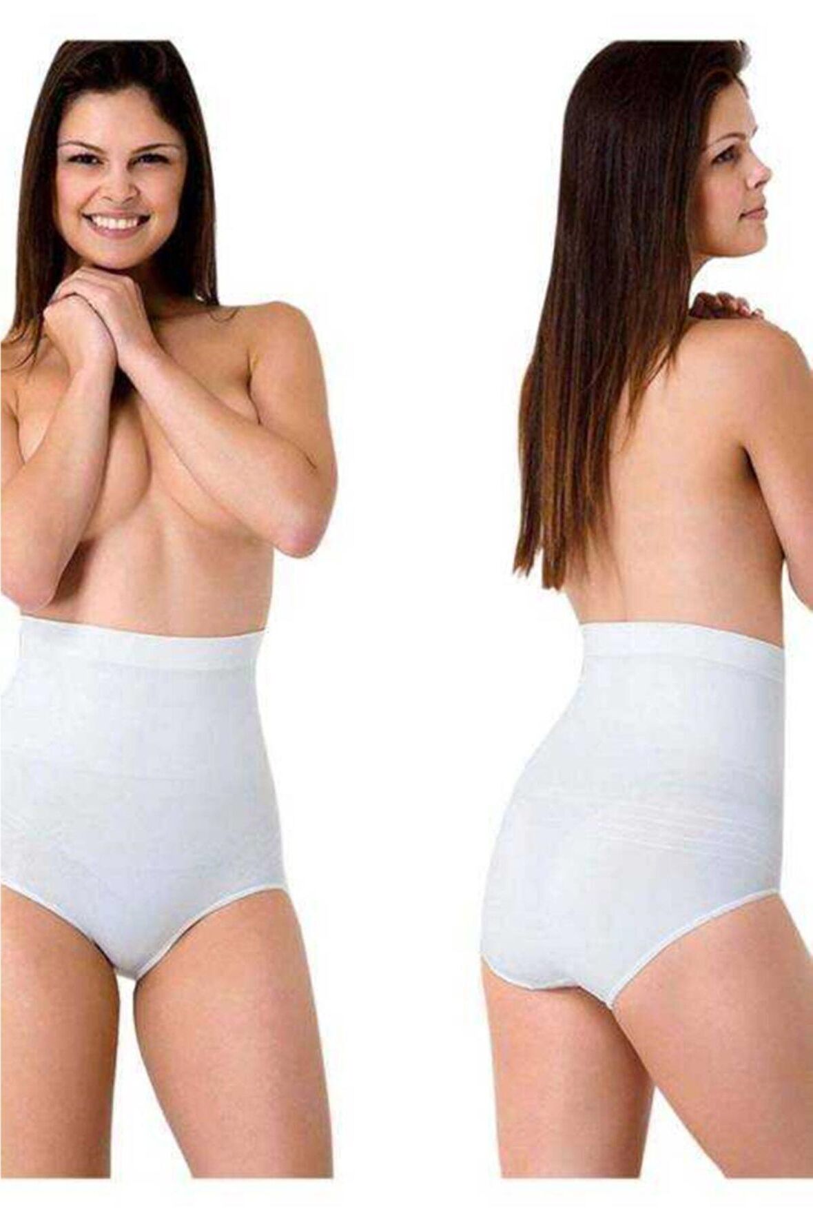 Kadın Bej Emay Yüksek Bel Slip Külot 7024