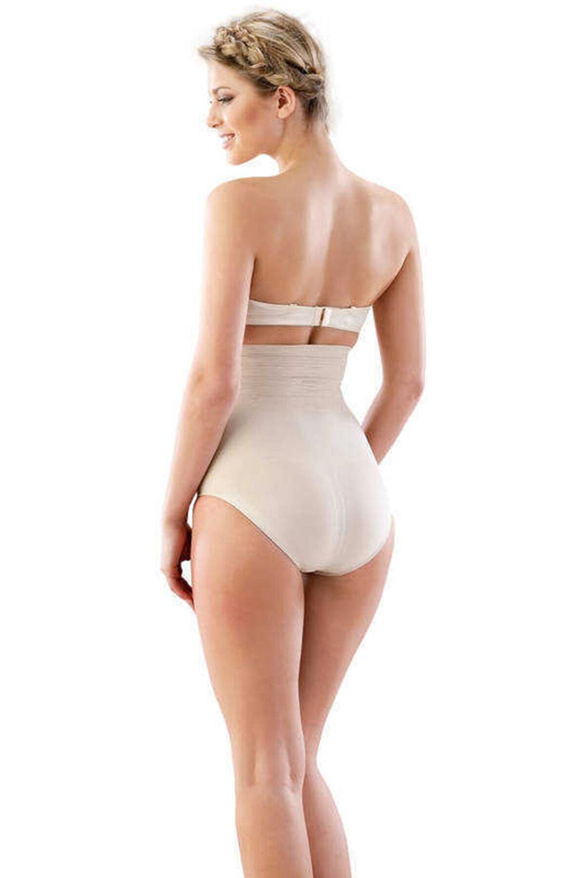 Kadın Bej Yüksek Bel Slip Külot 2079