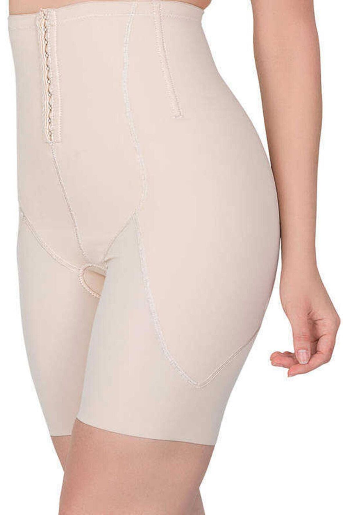 Kadın Beyaz Agraflı Lazer Kesim Yüksek Bel Korse 2832