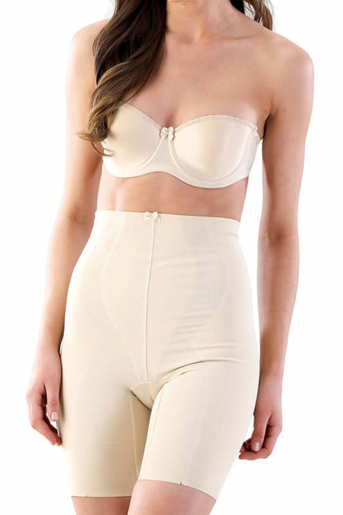 Kadın Bej Uzun Paçalı Çift Kat Lazer Korse 2814