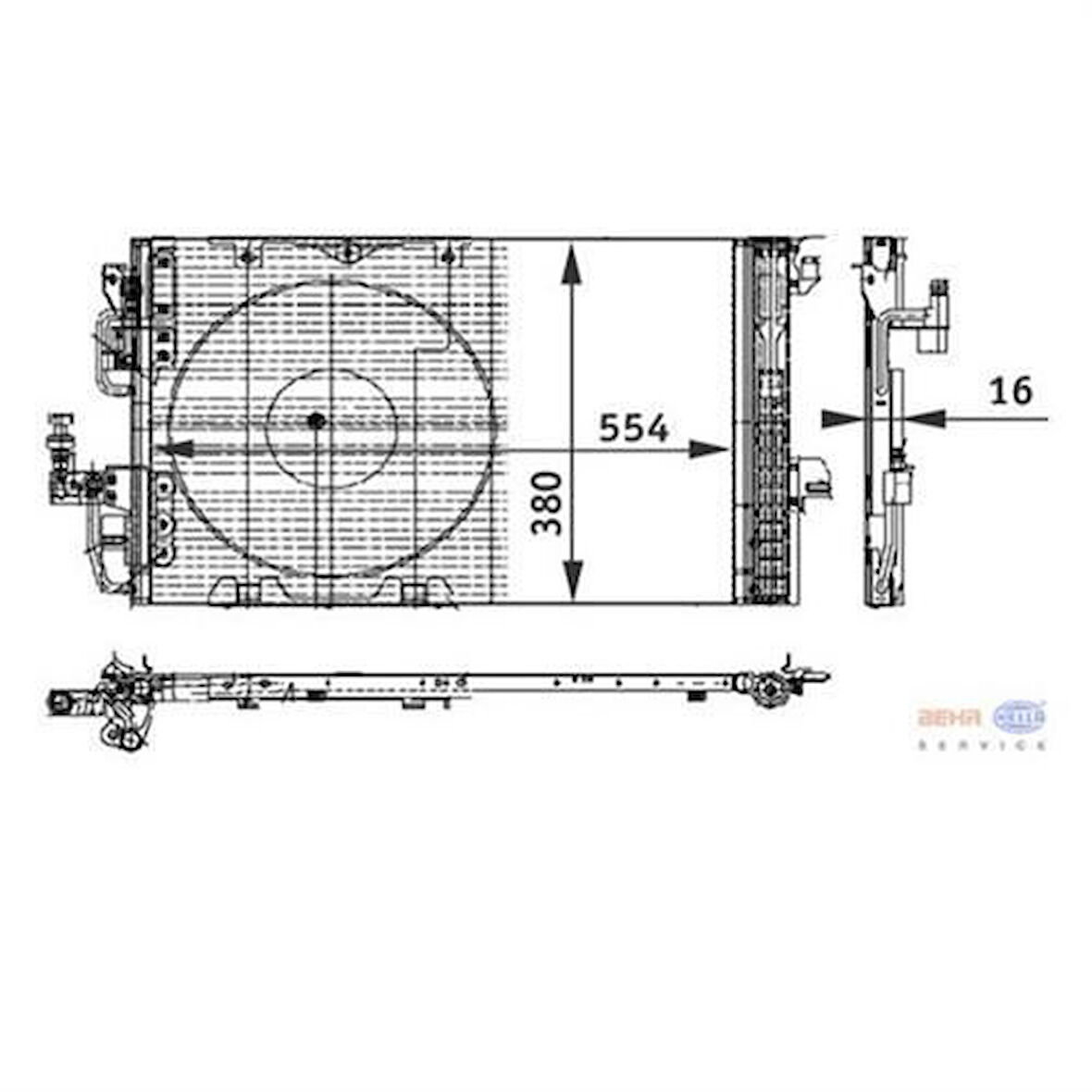 Mahle-Knecht-Behr AC337000P Klima Kondenseri Kurutucu IIe Astra G-Zafira 1.2 16V-1.4 16V-1.6 16V-1.8 16V-2.0 1 6V 554X380X16 1850055