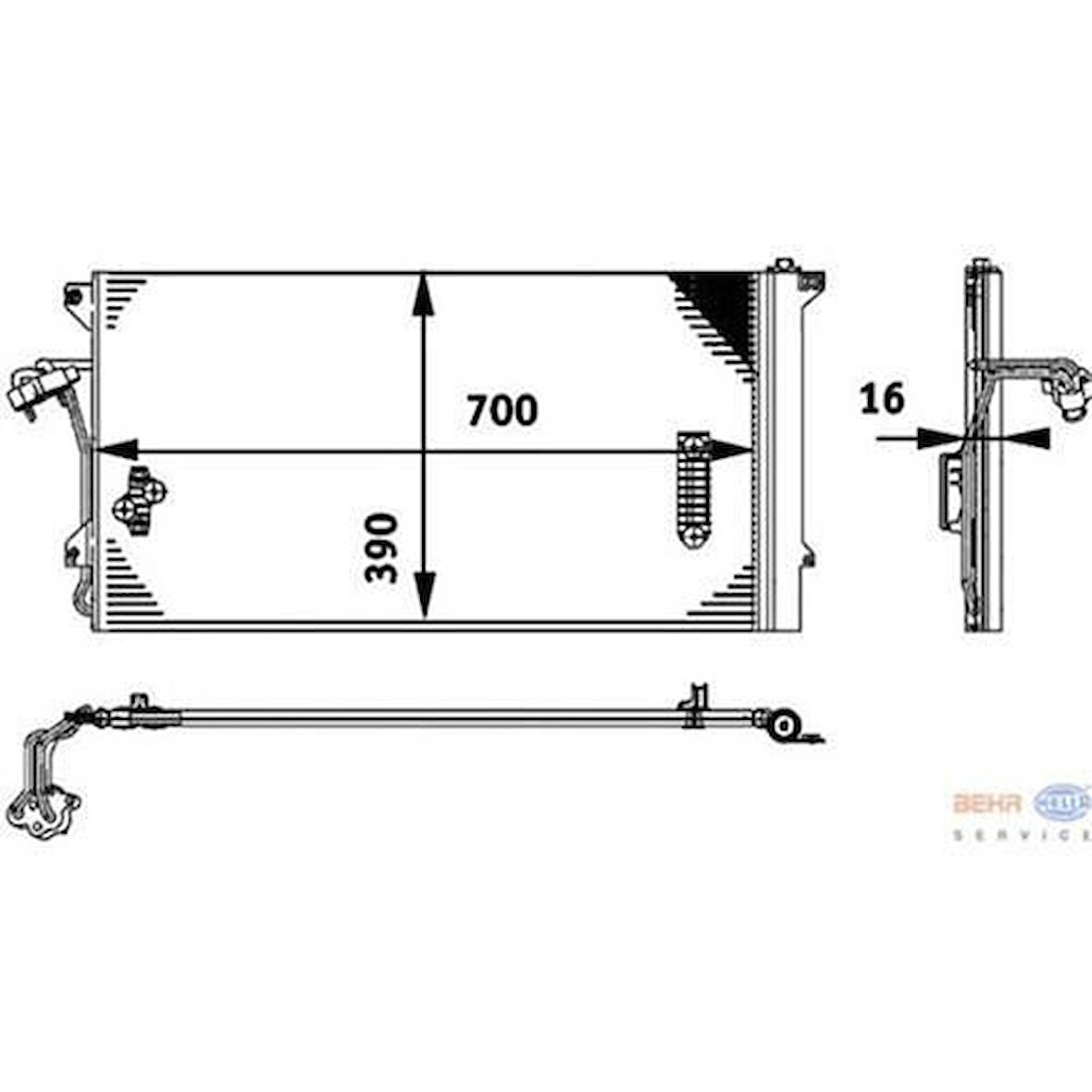 Mahle-Knecht-Behr AC659000P Klima Kondenseri Kurutucu IIe Q7 Cayenne Touareg 3.2 V6-3.6 V6-4.2 V8-3.0 V6-5.0 R5 0TDI 700X390X16 7L0820411C