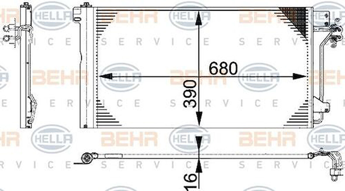 Mahle-Knecht-Behr AC672000S Klima Radyatörü Kondanser Transporter T5 1.9TD 03- 7H0820411E