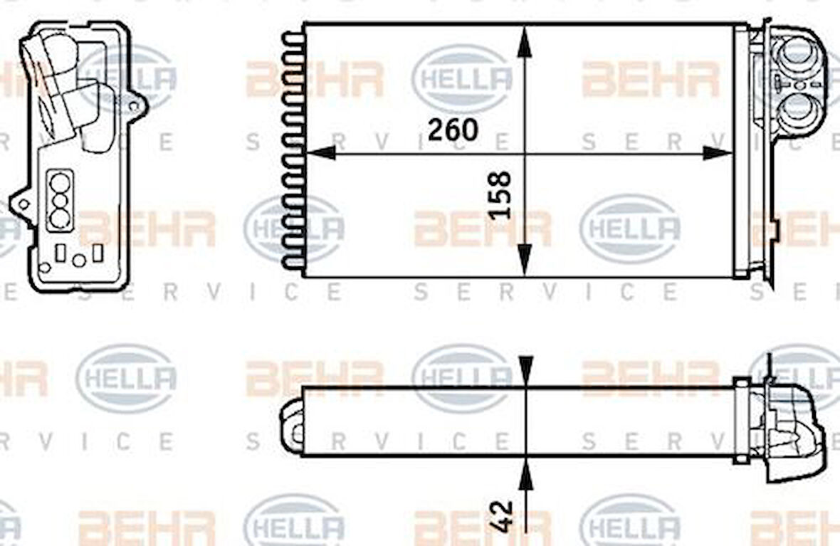 Mahle-Knecht-Behr AH162000S Kalorifer Radyatörü Scenic 1.4 1.6 97-99 1.9 2.0 99-02 7701205450