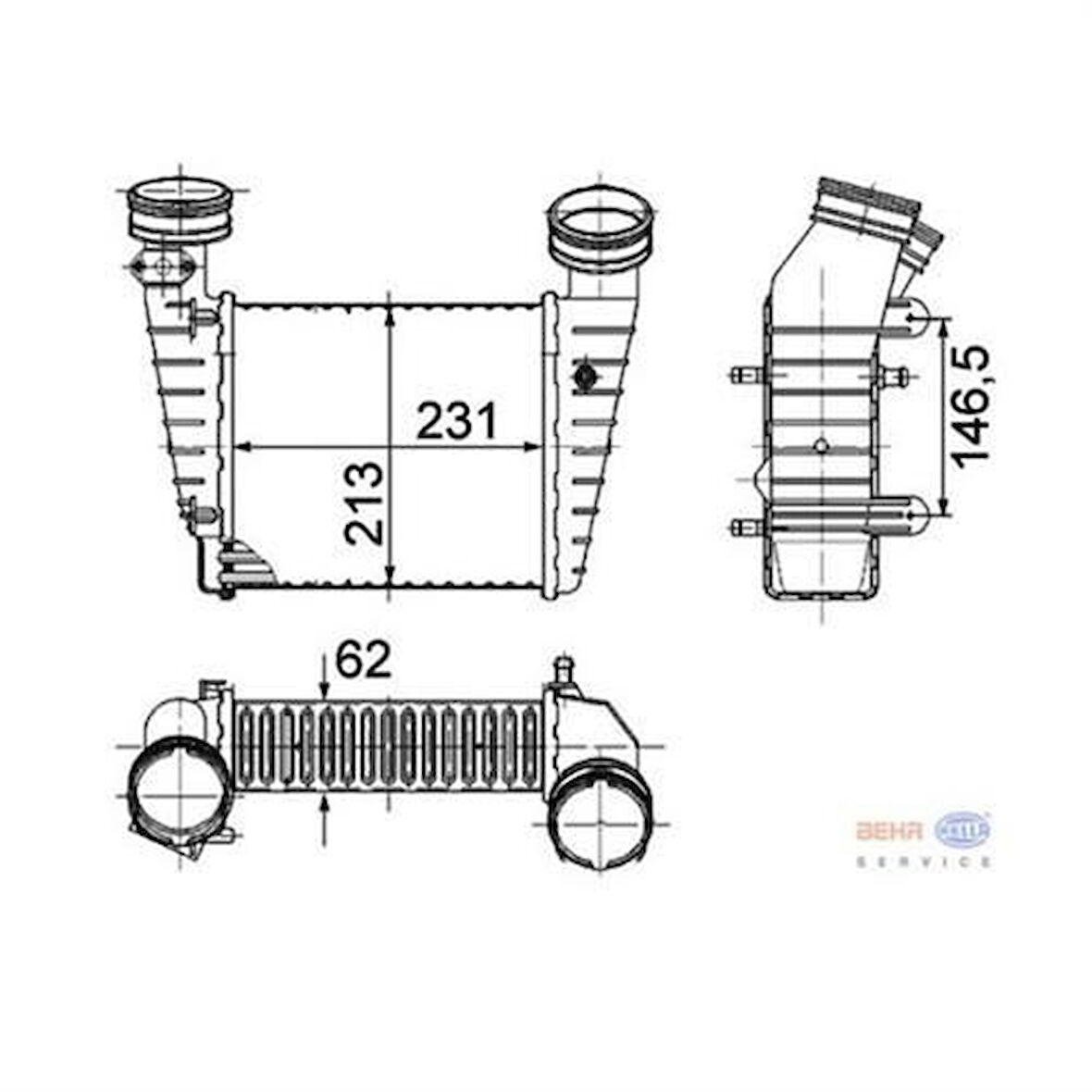 Mahle-Knecht-Behr CI346000S Turbo Radyatörü Passat 1.8T 20V 00-05 Superb 02-07 3B0145805H