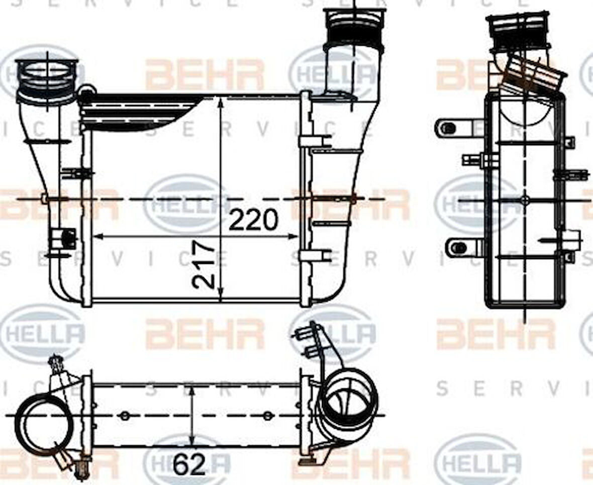 Mahle-Knecht-Behr CI426000S Turbo Radyatörü Intercooler Sağ Audi A4 2.0TDI TFSI 04-08 Exeo 1.8TSI 2.0TFSI TDI 09- 8E0145805T