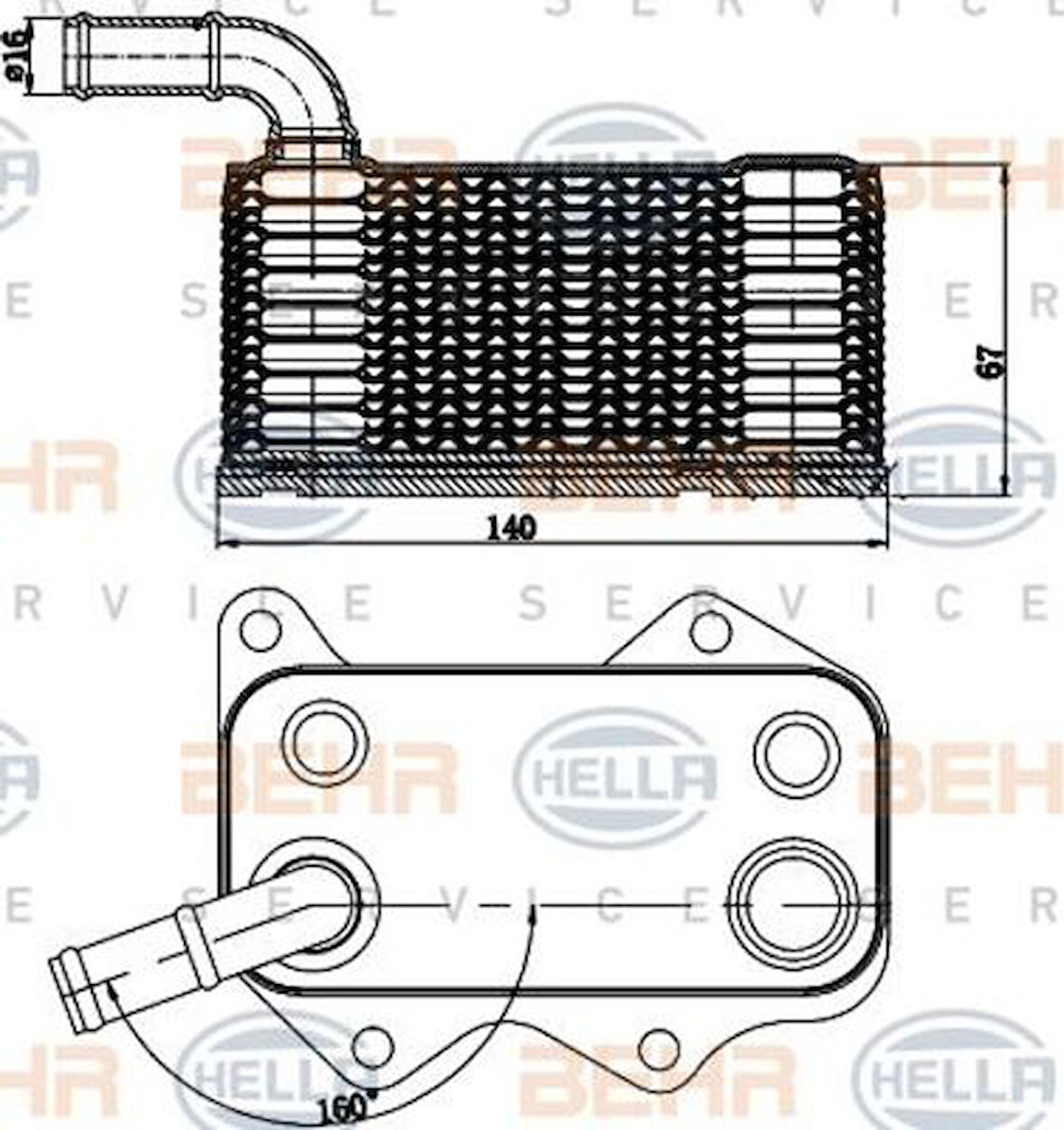 Mahle-Knecht-Behr CLC174000S Yağ Soğutucu Golf V VI Jetta Passat Polo Scirocco Touran A1 A3 A4 A6 TT Octavia Altea Exeo Leon Tole 06D117021C