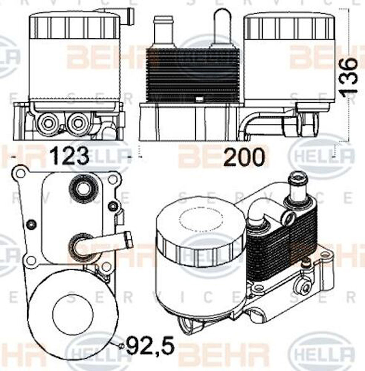 Mahle-Knecht-Behr CLC191000S Yağ Soğutucusu Komple Connect 1.8 TDCI 2002 Clc 191 000S 2M5Q6B624BD