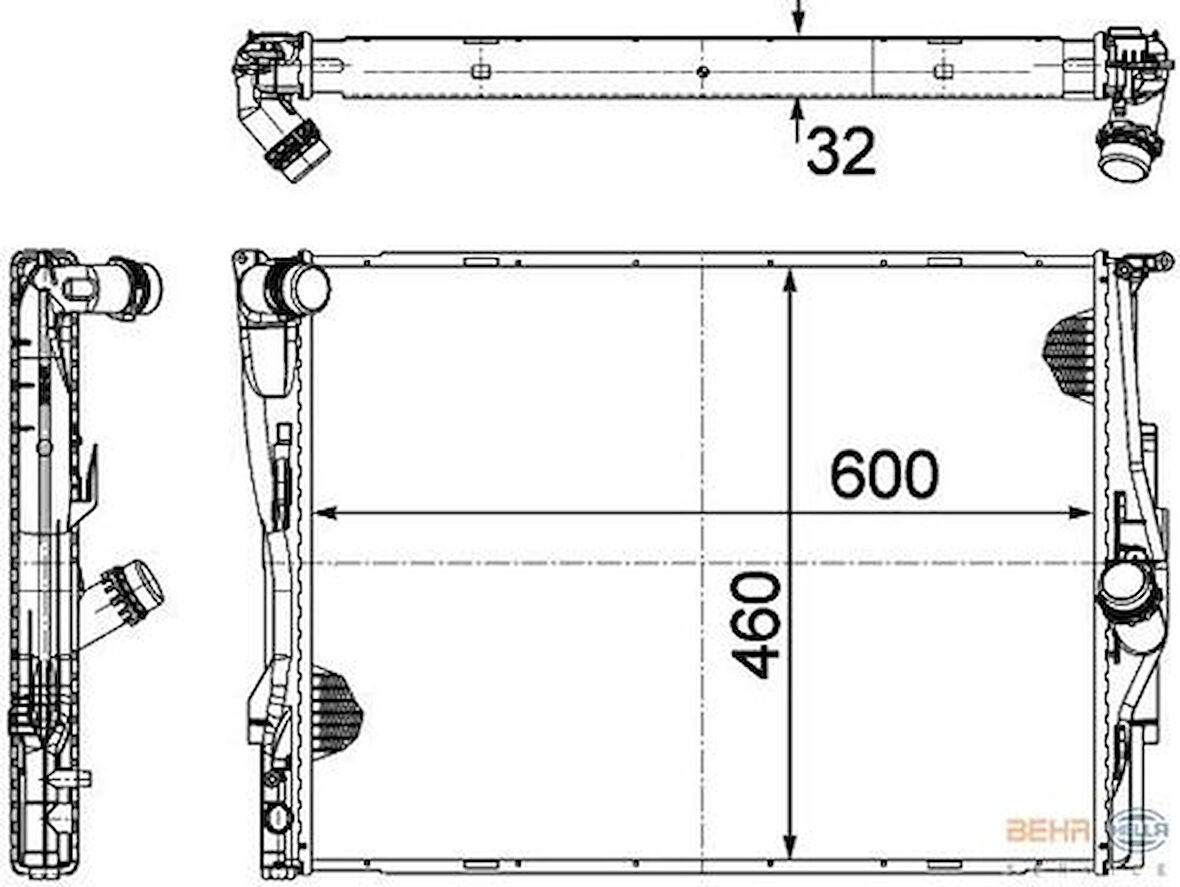 Mahle-Knecht-Behr CR1087000P Motor Su Radyatörü Mekanik Sanz Premium Line BMW E81 E82 E87 E88 E90 E91 E92 E93 X1 E84 Z4 E88 17117553111