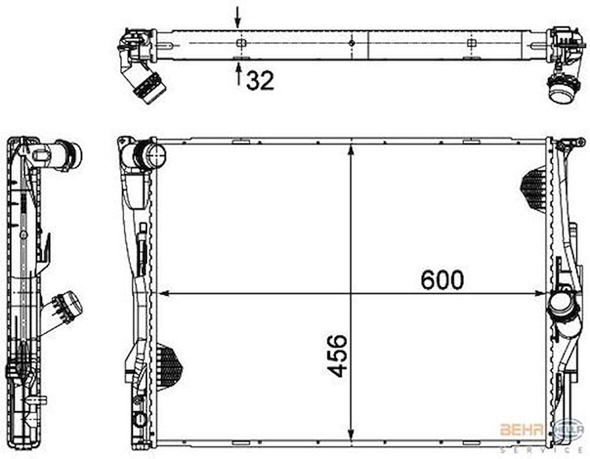 Mahle-Knecht-Behr CR1090000P Motor Su Radyatörü Oto Manuel Tapasız BMW E81 E82 E87 E88 E90 E91 E92 E93 X1 E84 Z4 E88 17117559273