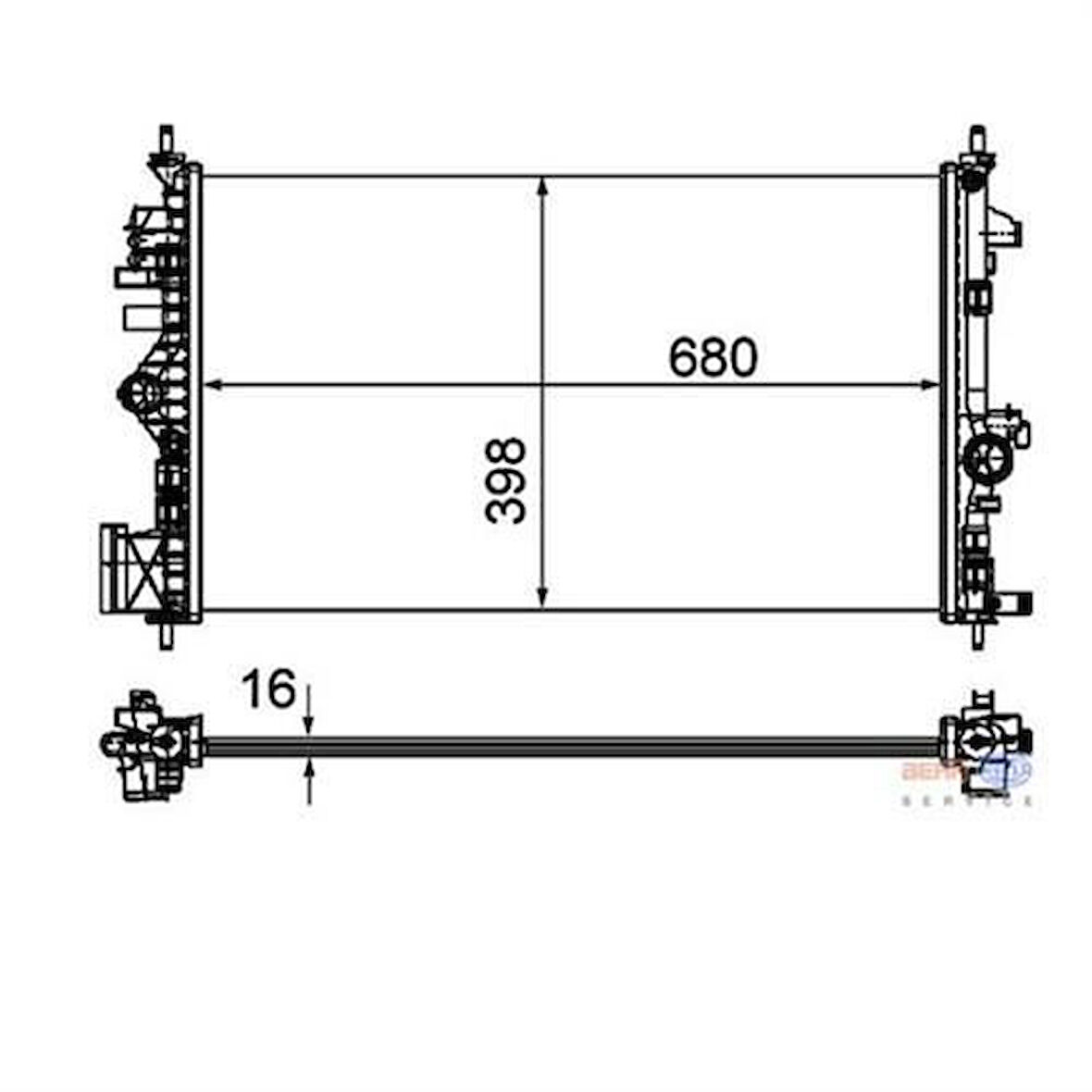 Mahle-Knecht-Behr CR1099000P Motor Su Radyatörü Manuel Insignia A16XER A16LET 1300292