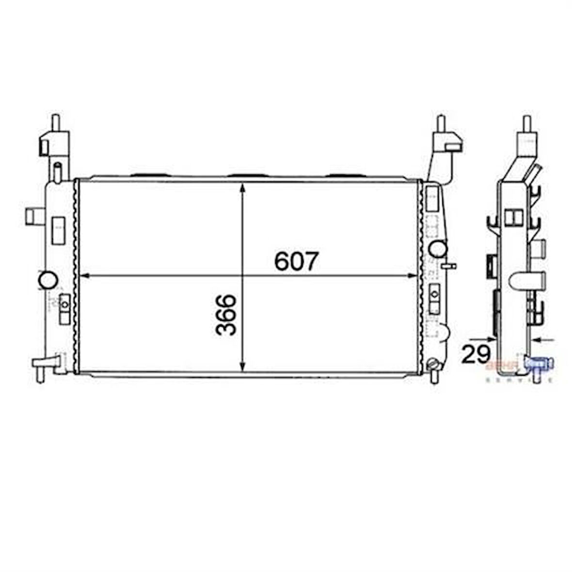 Mahle-Knecht-Behr CR1498000S Motor Su Radyatörü Brazing Z14XEP Z16Xe Meriva A 1300252