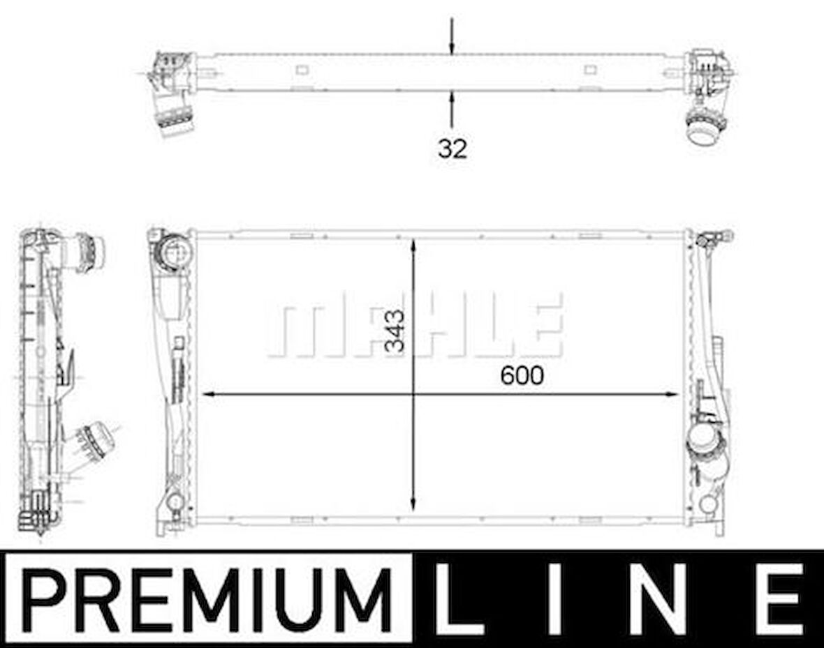 Mahle-Knecht-Behr CR1923000P Motor Su Radyatörü BMW N54 N55 N20 E82 E84 E88 E89 E90 E92 E92 17117547059