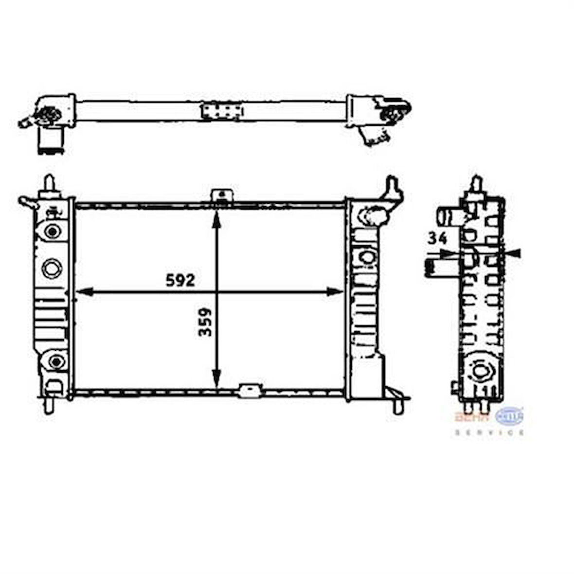 Mahle-Knecht-Behr CR421000S Motor Su Radyatörü Mekanik Klimalı A.T Astra F X16XEL 1300148