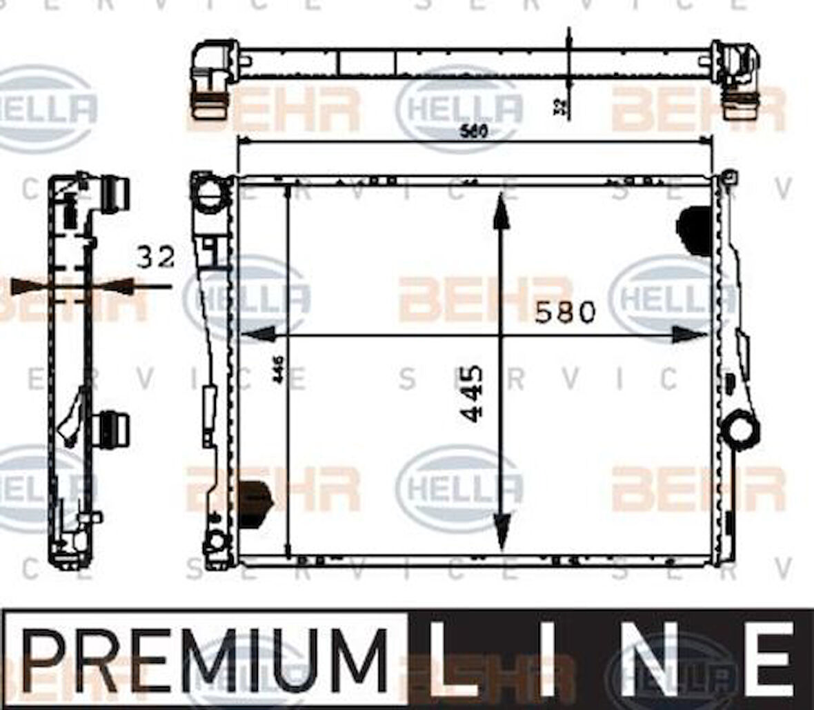 Mahle-Knecht-Behr CR455000P Motor Su Radyatörü Premium Line BMW E46 Z4 E85 M52 M54 M56 17119071517