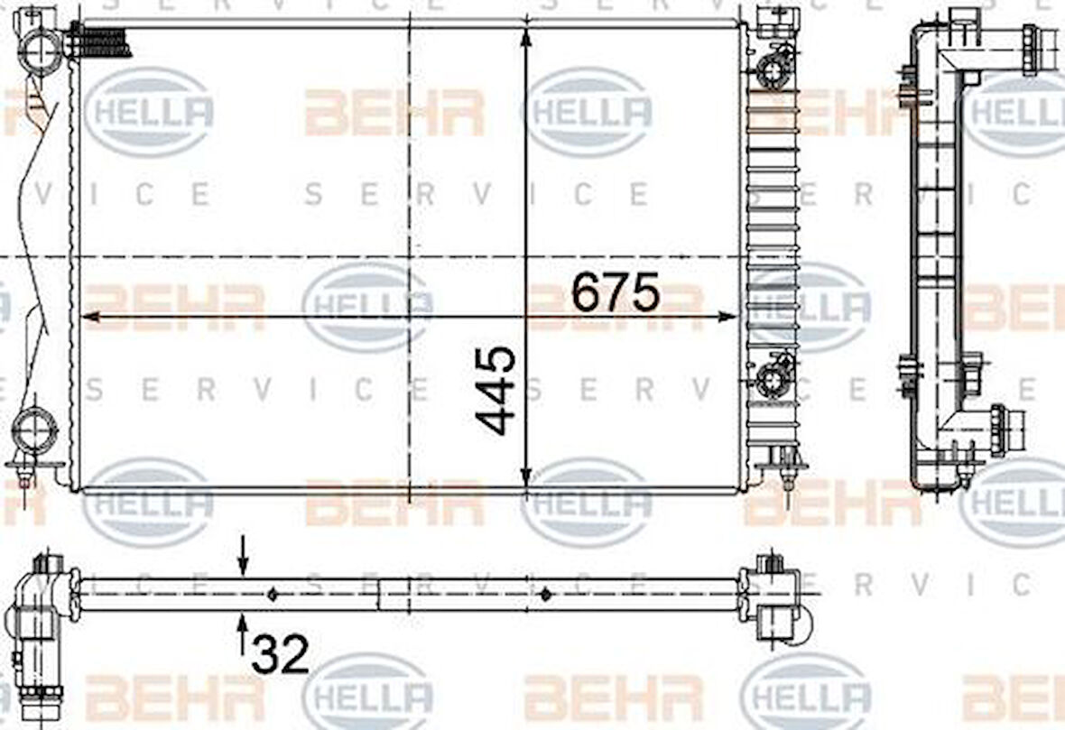 Mahle-Knecht-Behr CR790000S Motor Radyatörü Audi A6 Otomatik 2.0TDI TFSI 04-10 4F0121251AE