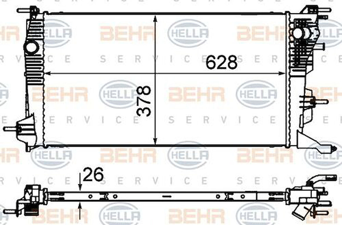 Mahle-Knecht-Behr CR840000S Radyatör Megane III 09 Scenic III 09 1.5DCI-1.4TCE Mek AC Klimasız 628X378X26 214100002R