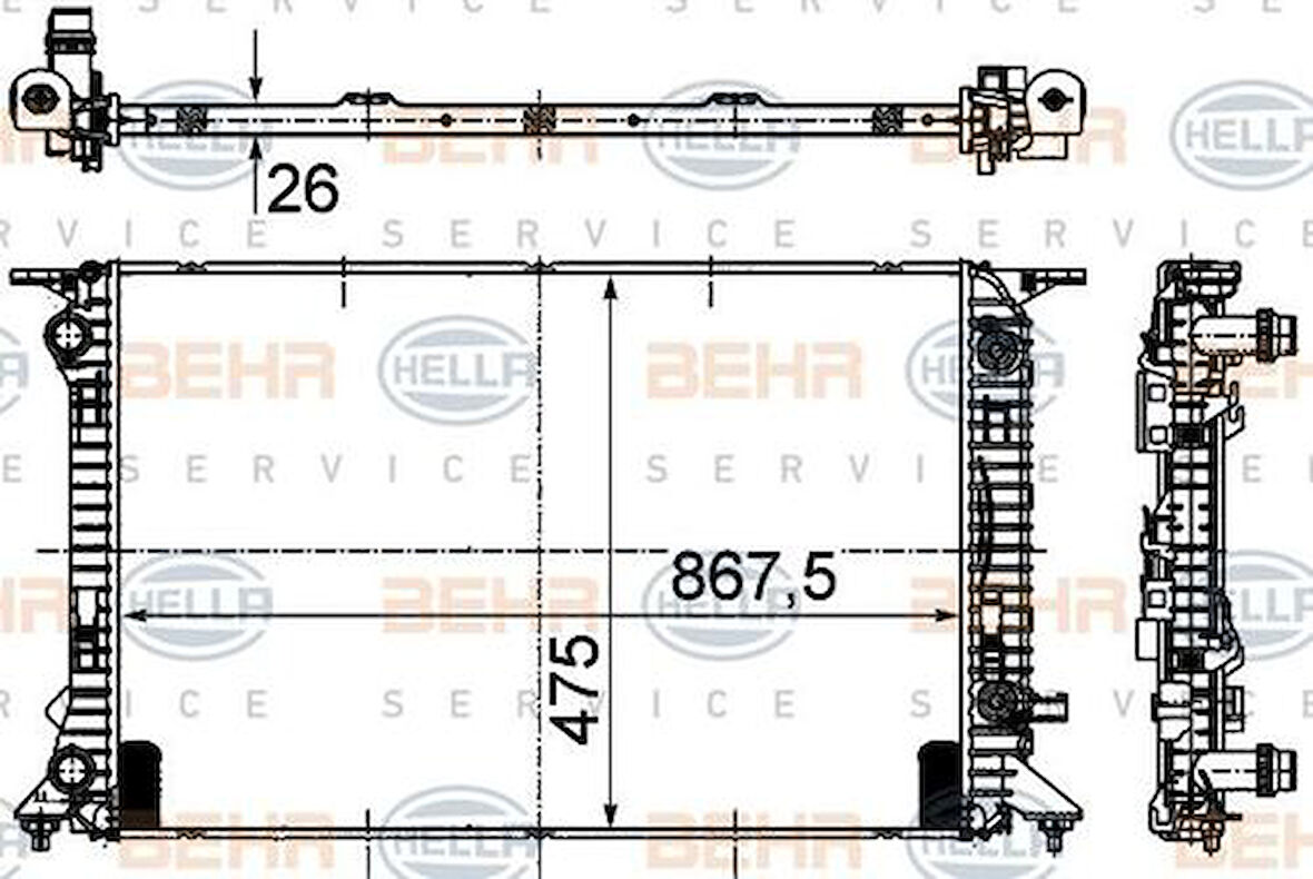 Mahle-Knecht-Behr CR910000P Motor Radyatörü Otomatik Turbo Radyatörü Bırlıkte Audi A4 A5 Q5 08- 8K0121251AJ