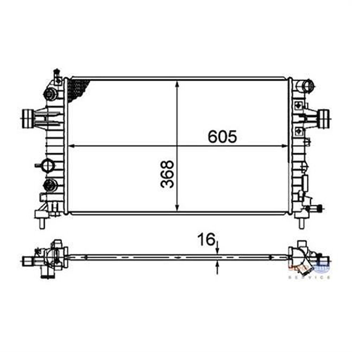 Mahle-Knecht-Behr CR918000S Radyatör Astra H 1.2-1.4-1.8-Zafira B 1.6 AC Klimasız Mek 600X368X16 13145210