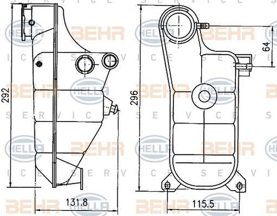 Mahle-Knecht-Behr CRT119000S Radyatör Yedek Su Deposu 190 W201 83-93 W124 93-95 S124 85-92 A1245001749