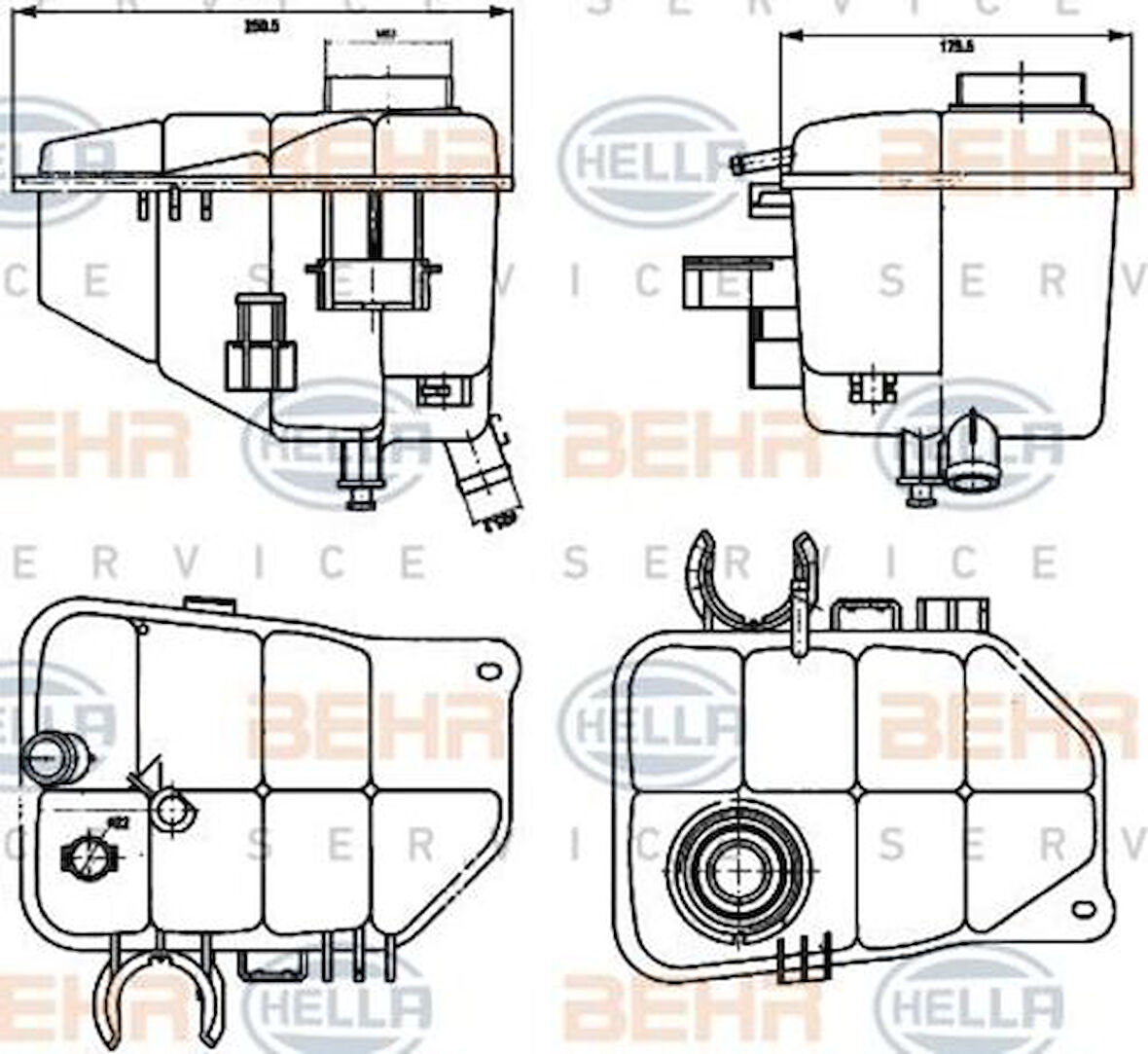 Mahle-Knecht-Behr CRT126000S Radyatör Yedek Su Deposu W203 00-07 Cl203 02-08 S203 02-07 C209 02-09 A209 02-9 2035000049