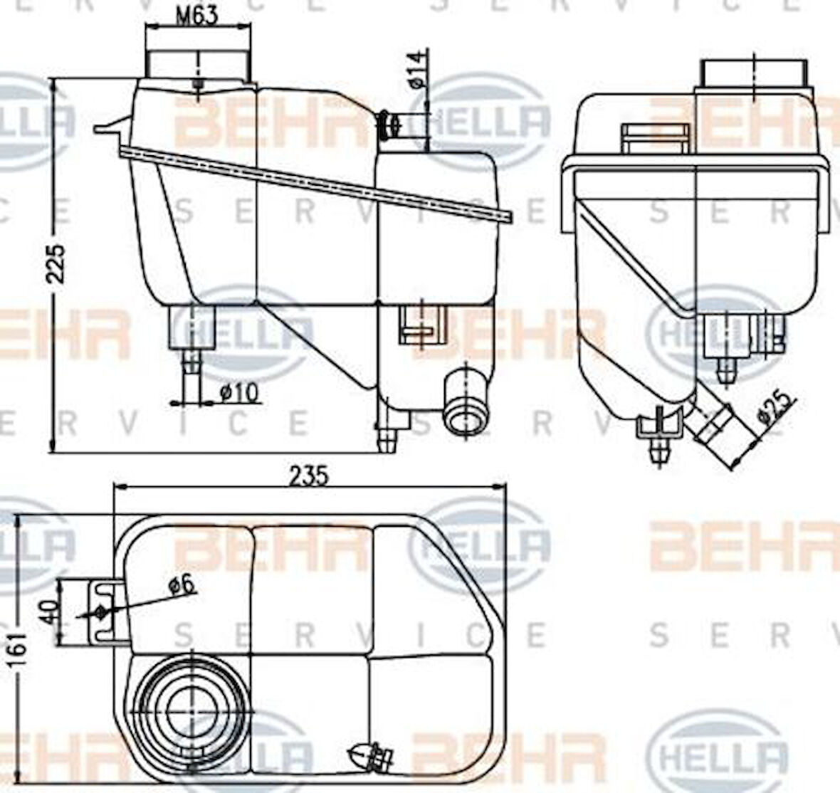 Mahle-Knecht-Behr CRT202000S Radyatör Yedek Su Deposu C219 05-10 W211 02-08 S211 03-08 2115000049