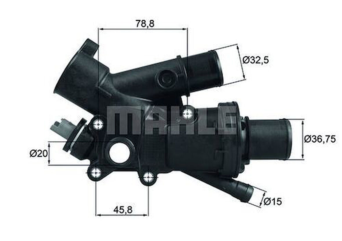 Mahle-Knecht-Behr TH4383 Termostat 83CC Plastik Gövdeli Müşürlu 308-3008-5008 2.0 HDI 9803648780