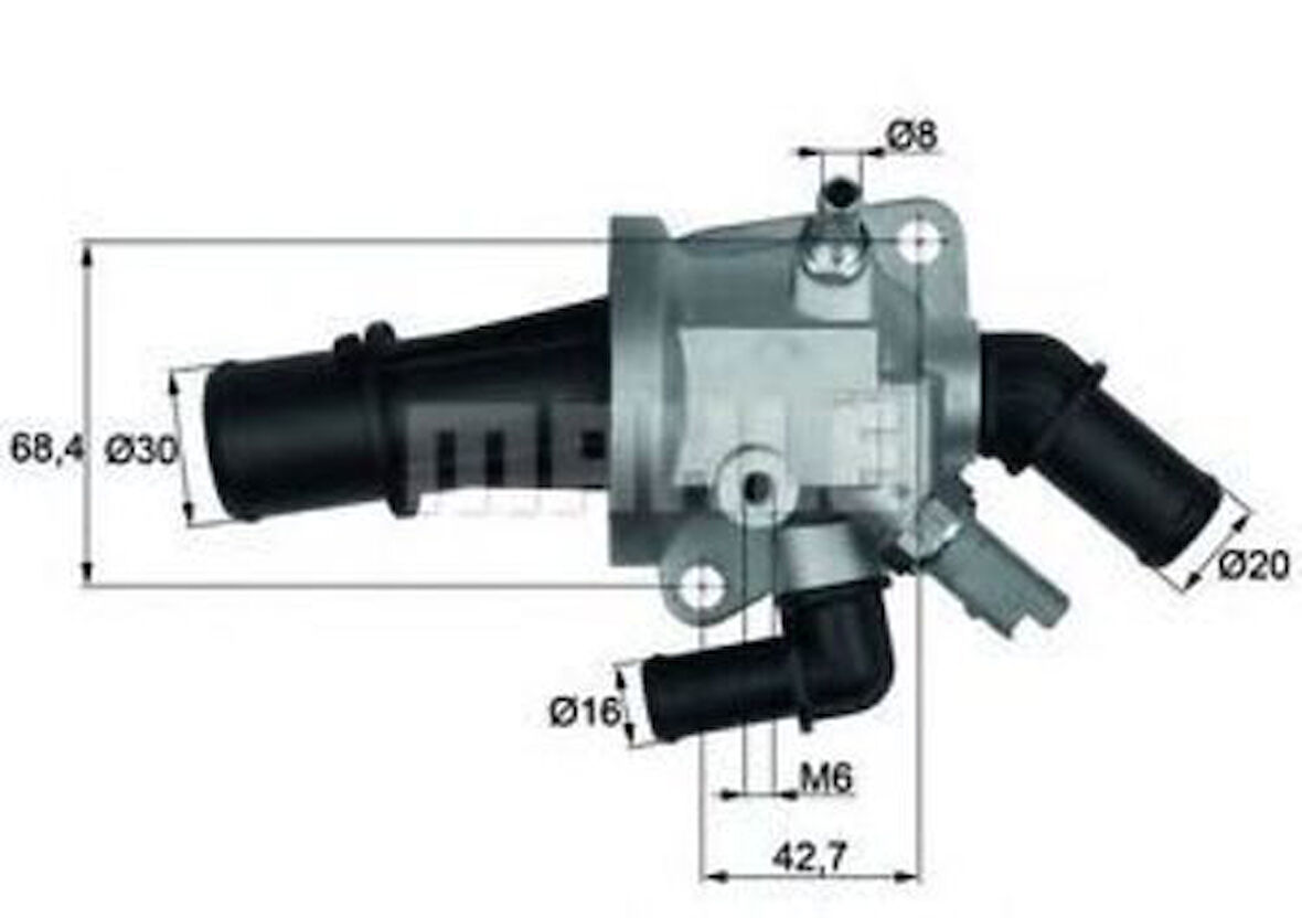 Mahle-Knecht-Behr TI15388 Termostat (88C) Corsa C Meriva A Tigra B Agila A Agila B Y13Dt Z13Dt Panda Punto Doblo 1.3JTD 6338022