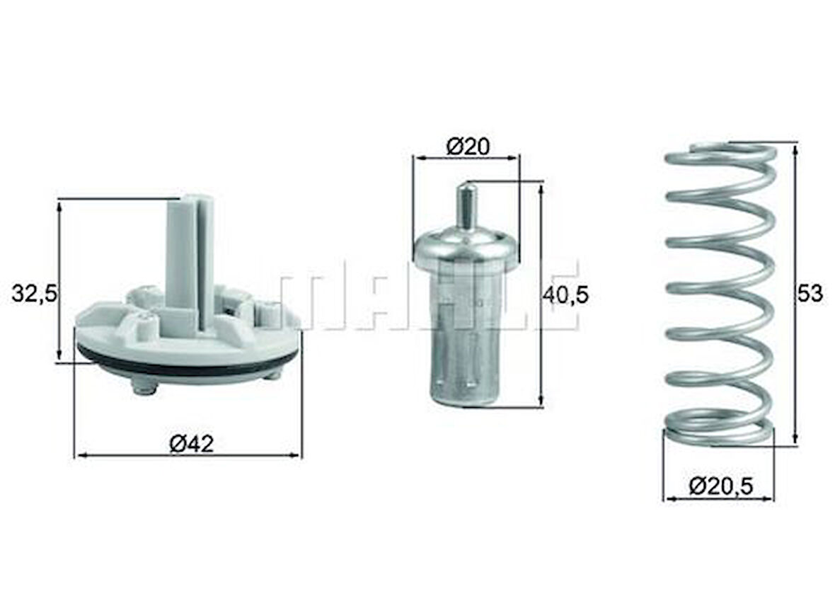 Mahle-Knecht-Behr TX18380D Termostat 80-95C Golf V VI Jetta III IV Polo Scirocco Tiguan Touran A1 Fabia Ibiza V Alhambra 1.4TSI TFSI 08- 03C121110L