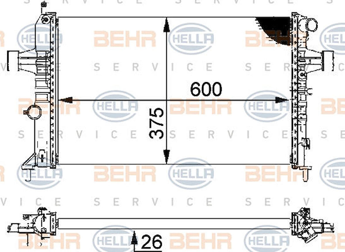 MAHLE (8mk376710-314) Radyatör Astra G-Zafıra 1.4 16v-1.6 16v-1.8 16v-2.0 16v-2.2 16v