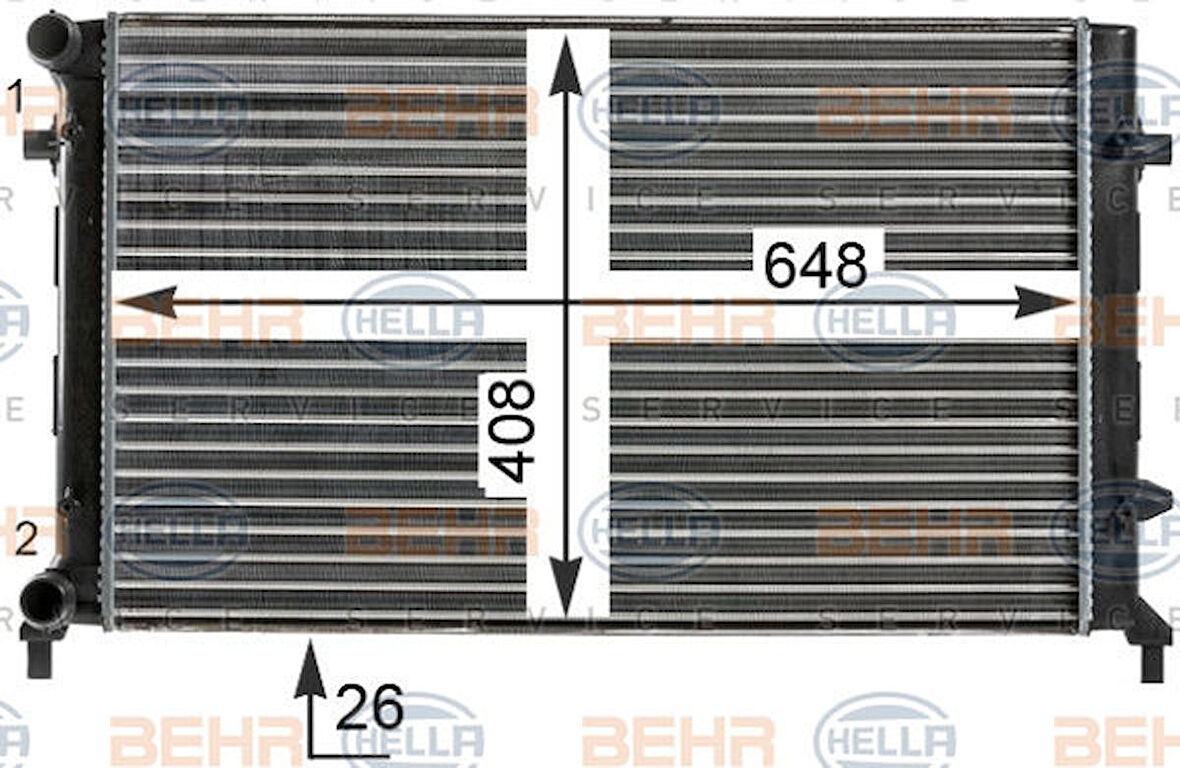 MAHLE Radyatör Golf 5-Caddy 3-Jetta Iıı-Passat-Touran-A3-Leon-Octavıa