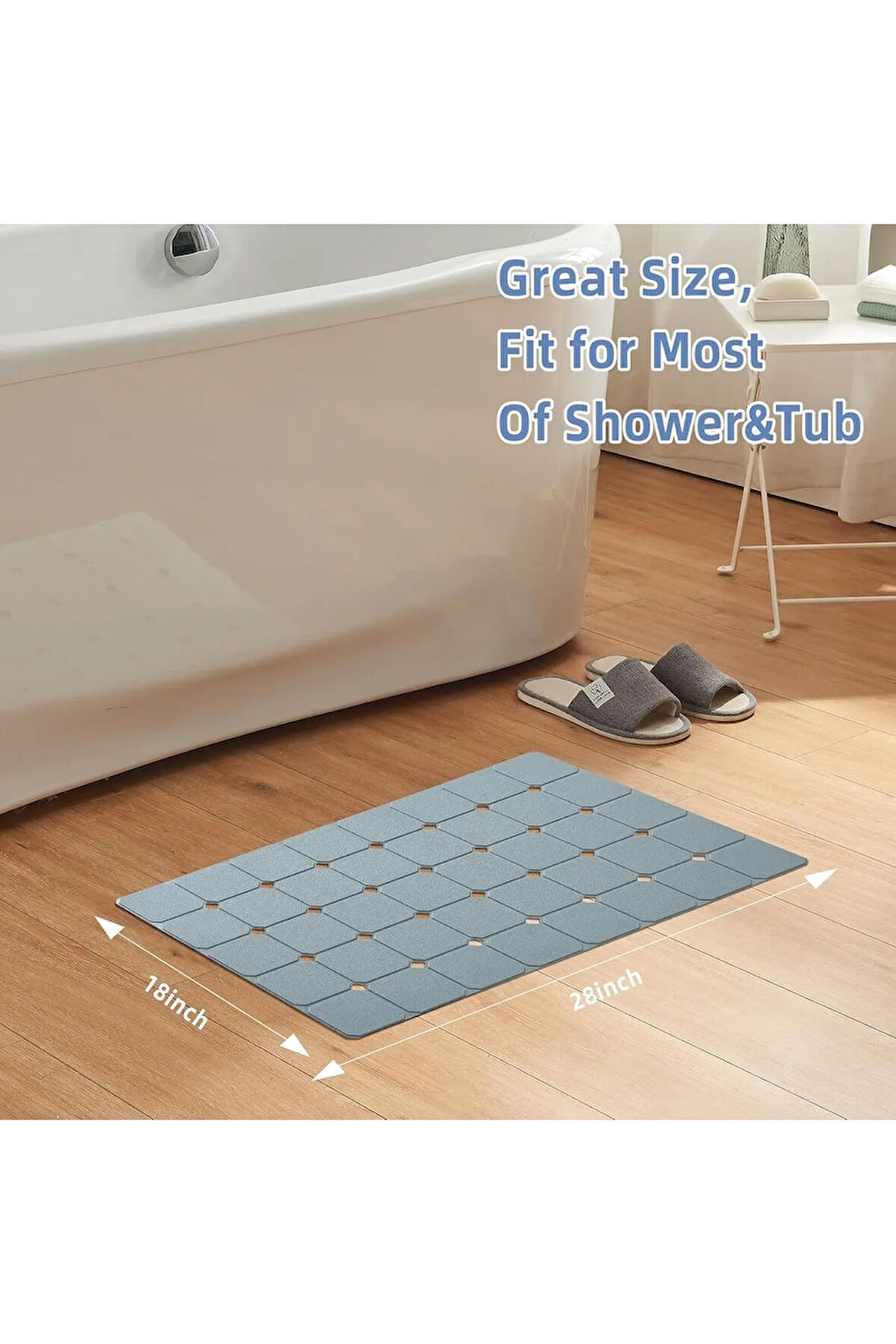 MAİN SHOP Katlanabilir Aqua Luxe Vantuzlu Yumuşak Banyo Paspası 45 x 70 Cm