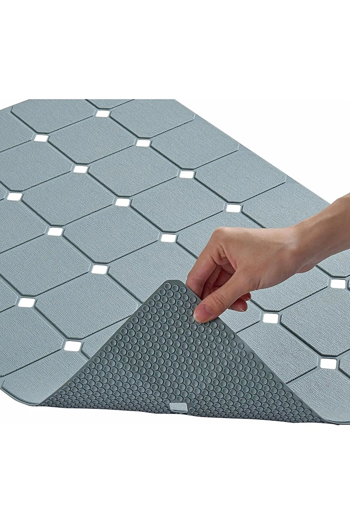 MAİN SHOP Banyo Paspası Büyük Tahliye Delikleri  Makine Yıkanabilir Katlanabilir Küvet Paspası 45 x 70 Cm