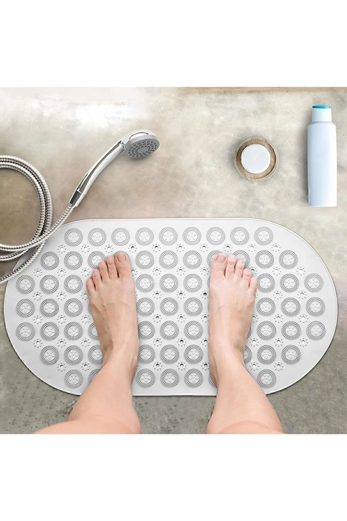 MAİN SHOP Kaydırmaz  Duşakabin Banyo ve Duş Paspası Masajlı 87 Adet Vantuzla Yapışır 37 x 69 Cm