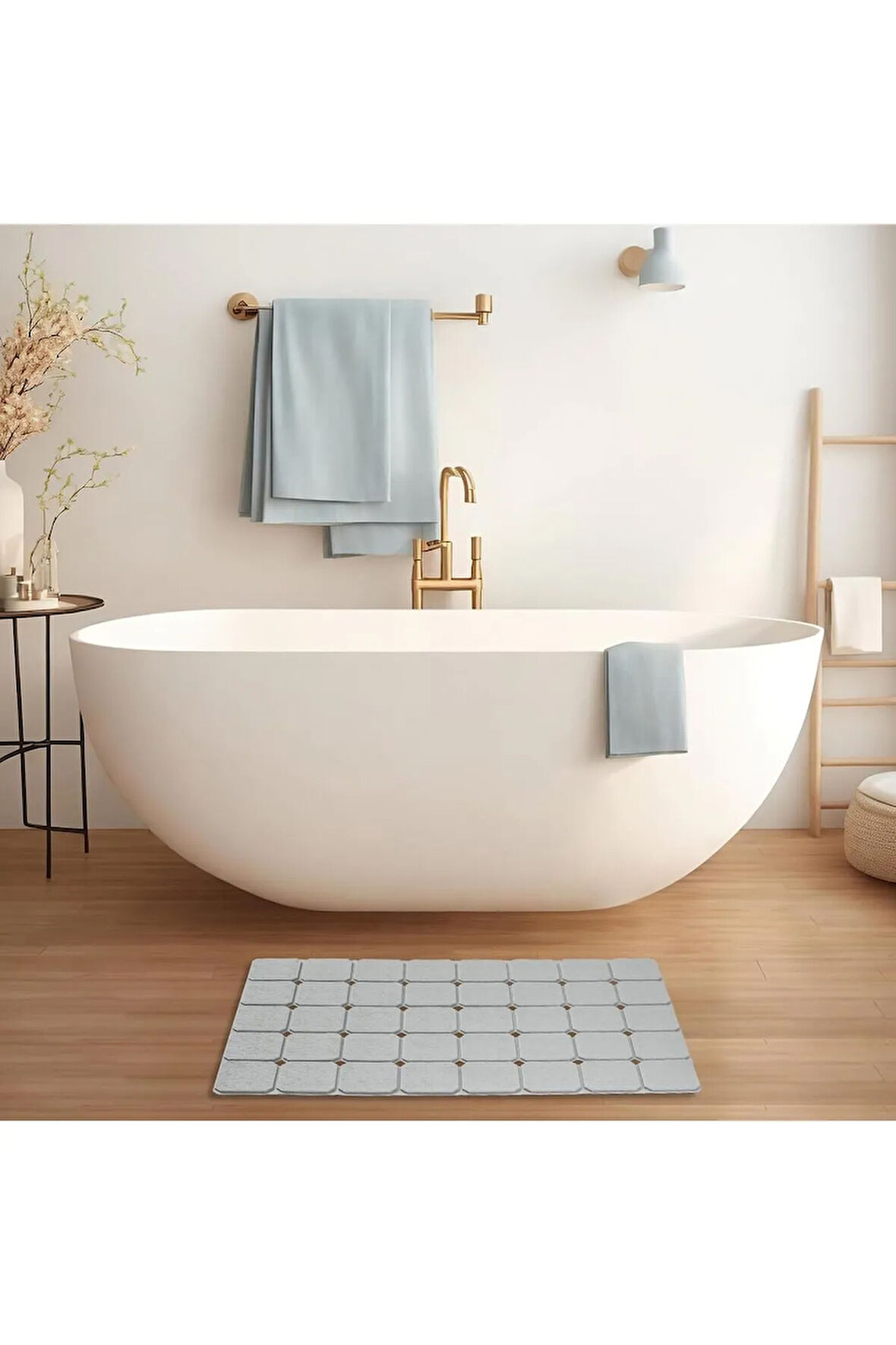 MAİN SHOP Silikon Kokusuz Banyo Paspası Katlanabilir ve Makinede Yıkanabilir Banyo Paspası 45 x 70 Cm