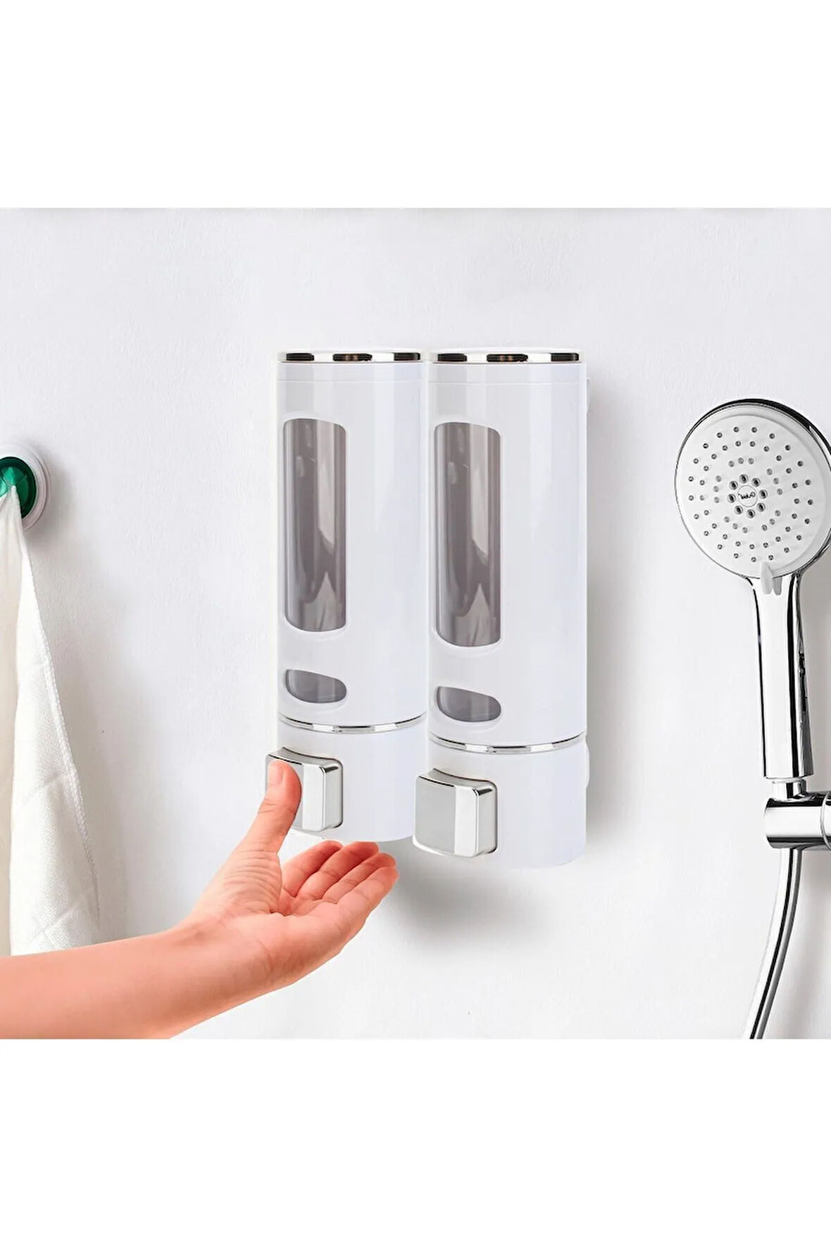 MAİN SHOP 2 ADET 400 ML Duş Şampuan Dispenseri,Doldurulabilir Şampuan ve Saç Kremi Şişeleri Banyo Mutfak Otel