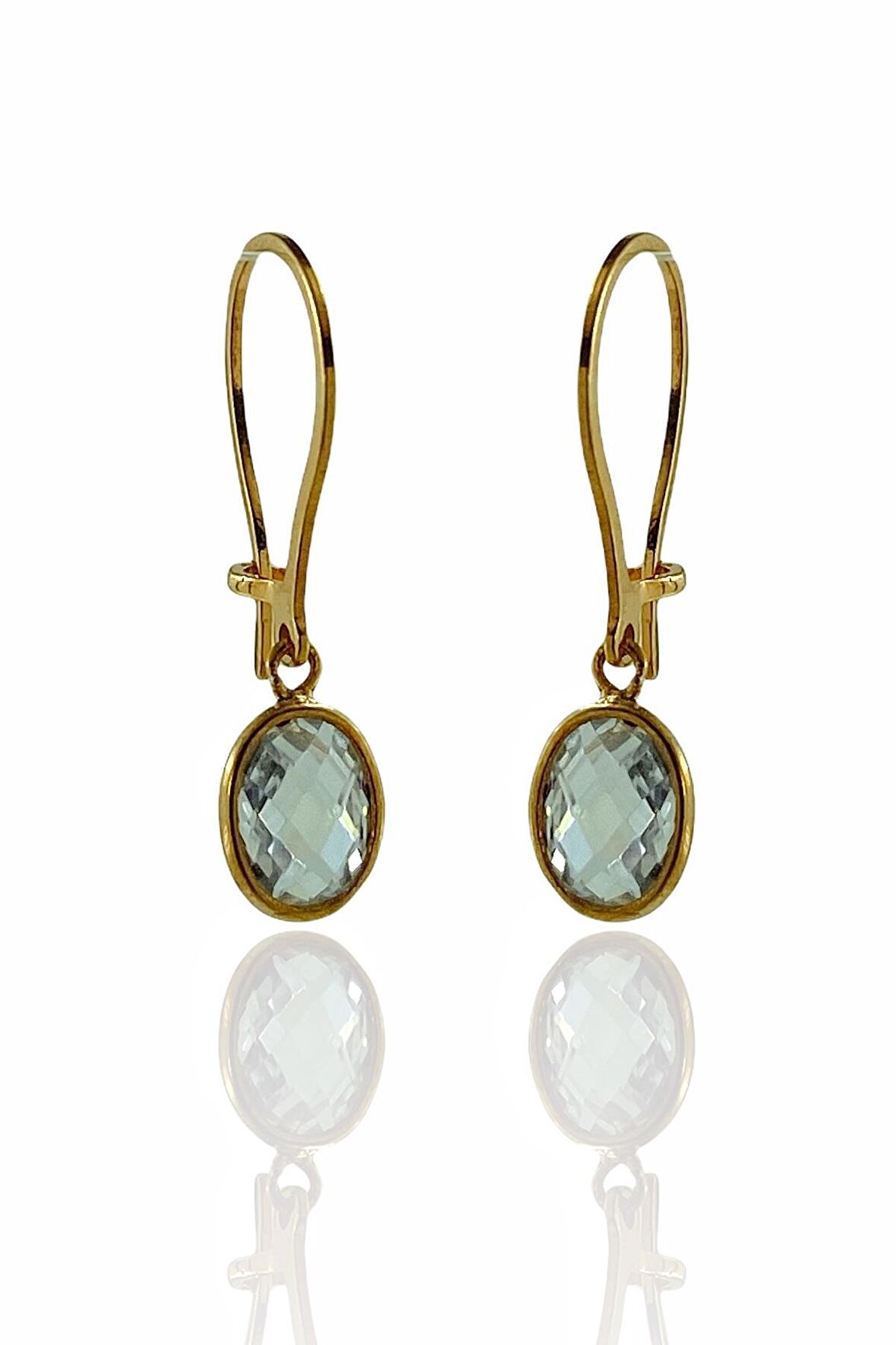 Minik Oval Zirkon Taş Sallantılı Günlük 925 Gümüş Küpe