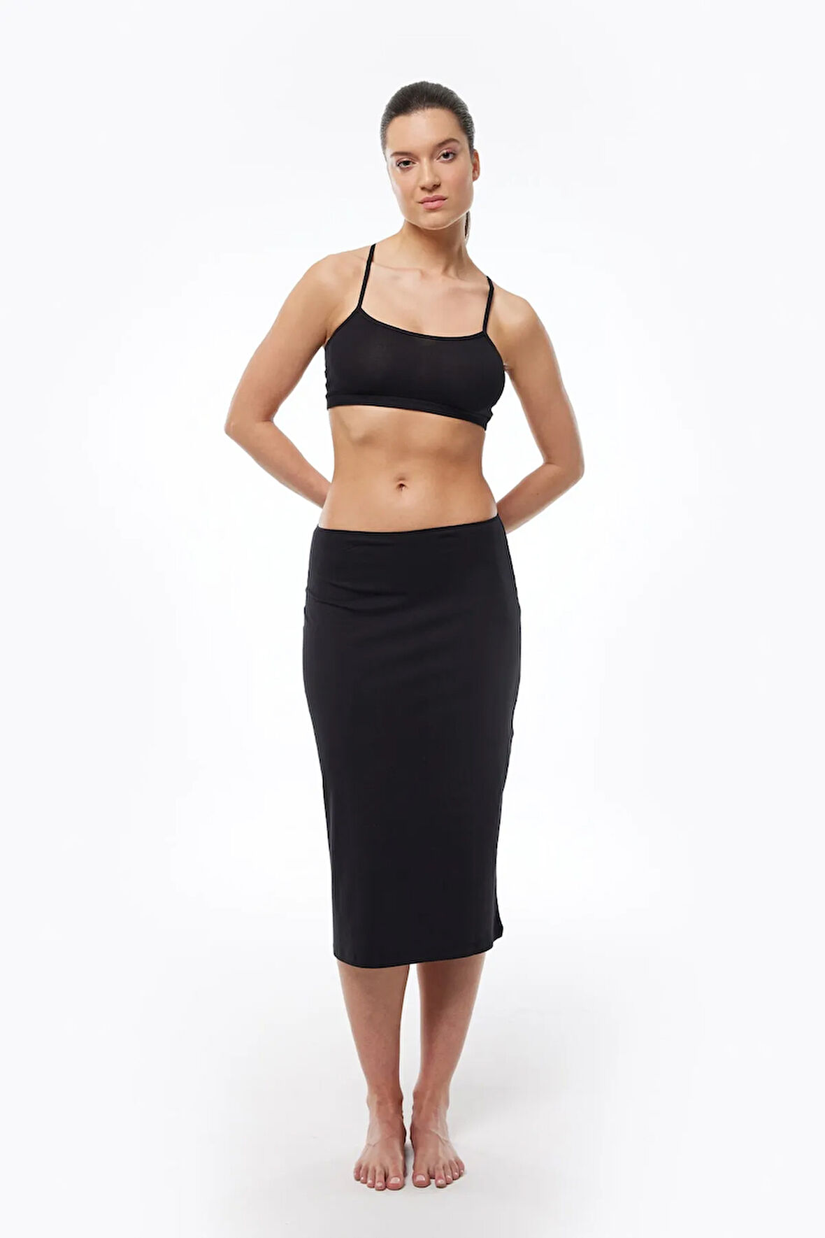 Kadın Ten Rengi Tam Boy Uzun Etek Astarı Modal Jüpon 1061