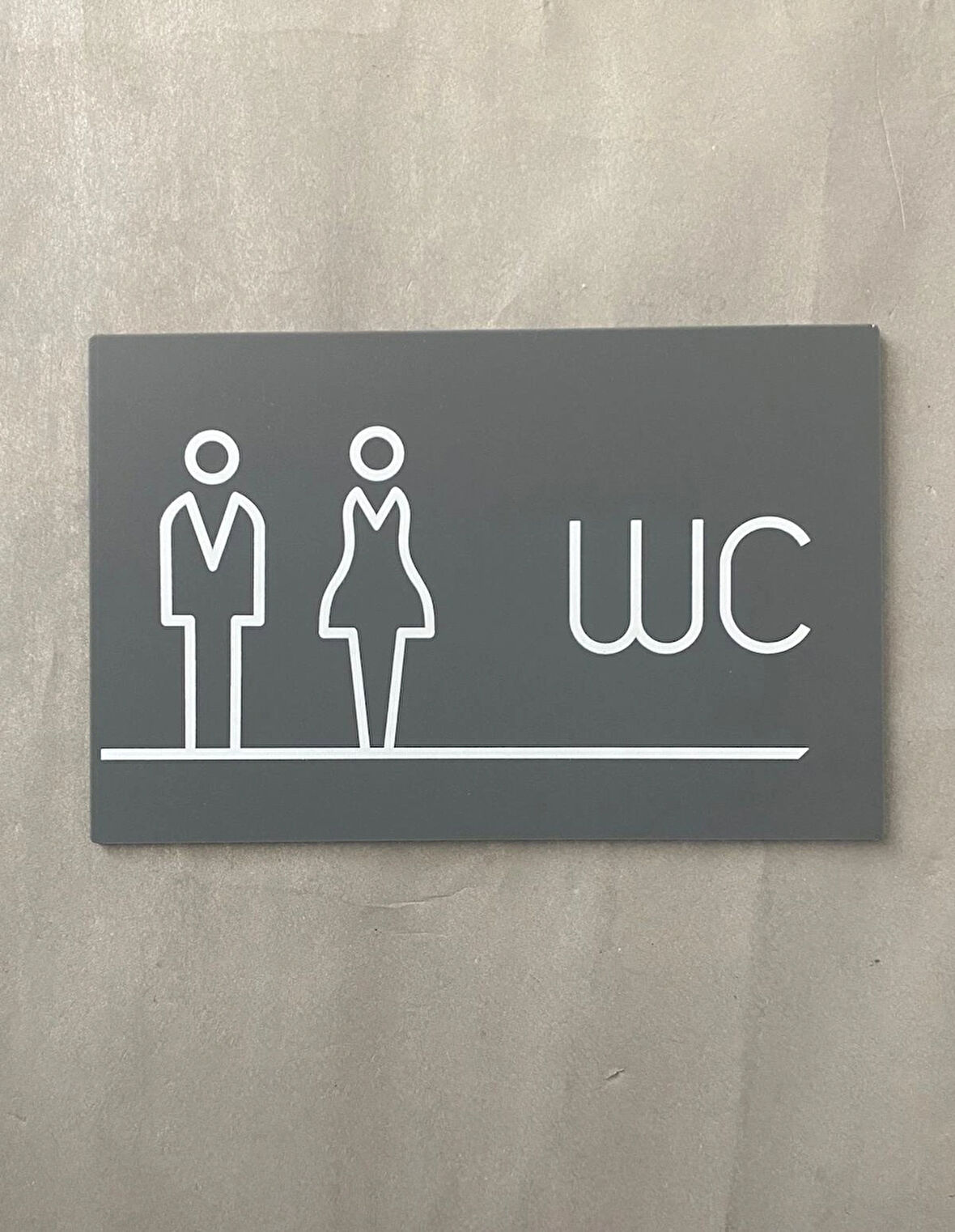 Mat Antrasit Lux WC Yönlendirme Levhası