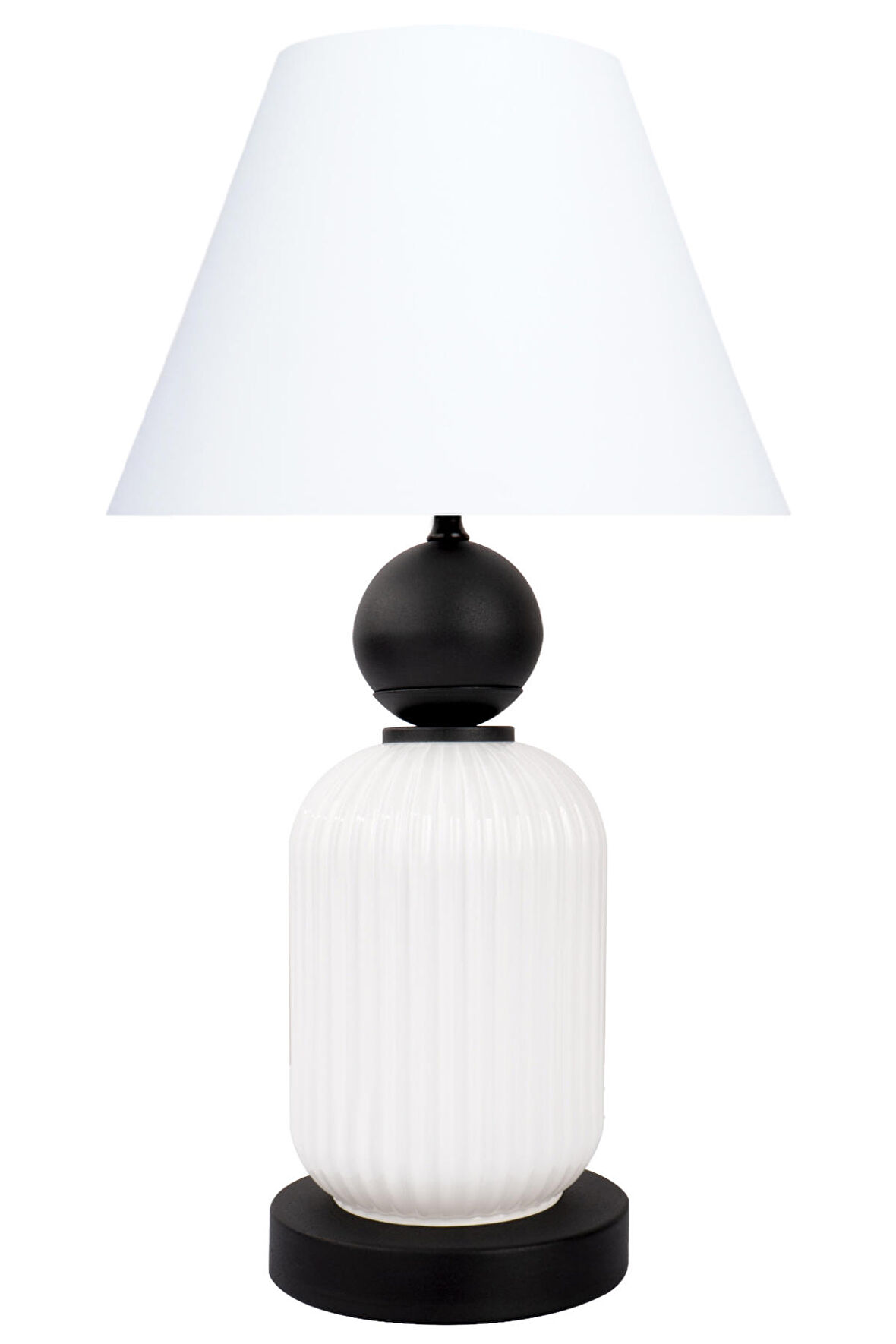 Lotus Opal Black - White KONİ Cam Abajur